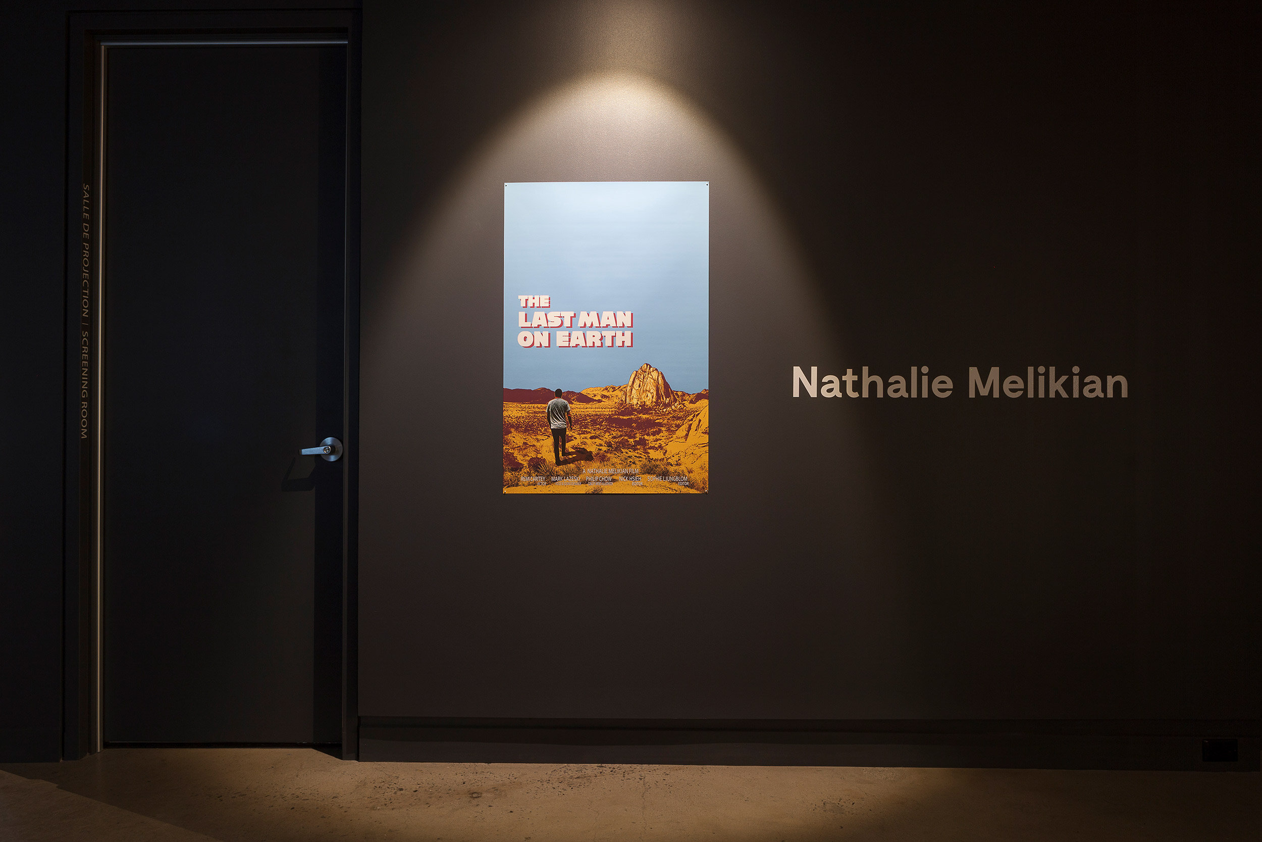  © Nathalie Melikian , The Last Man on Earth  (2016). Installation view of the exhibition, Dazibao, 2016-2017. BNLMTL 2016 –  The Grand Balcony  (curator: Philippe Pirotte). Photo: Marilou Crispin. 