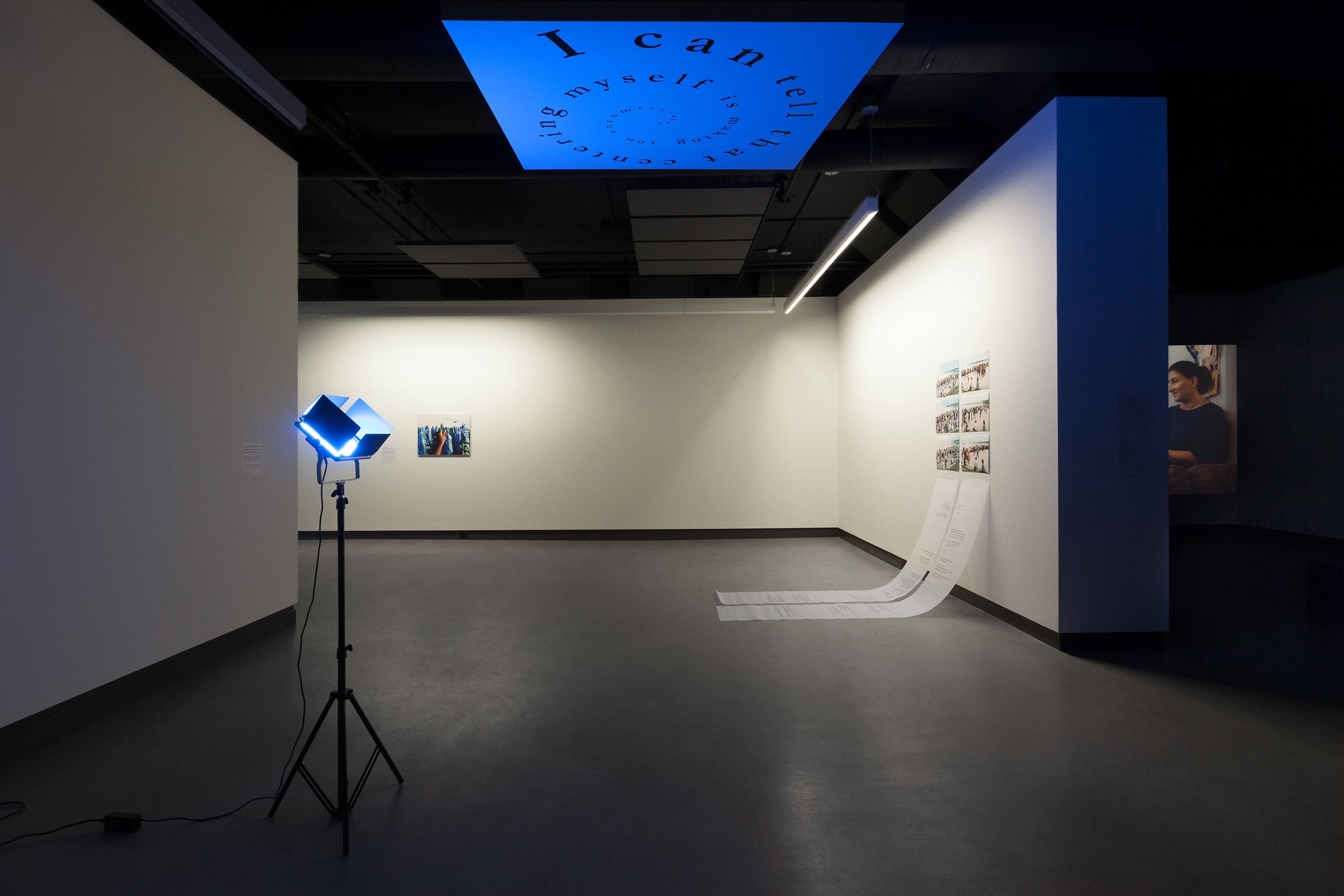  © Zinnia Naqvi, installation view of the exhibition  the Translation is Approximate , Dazibao, 2021. Photo: Marilou Crispin. 