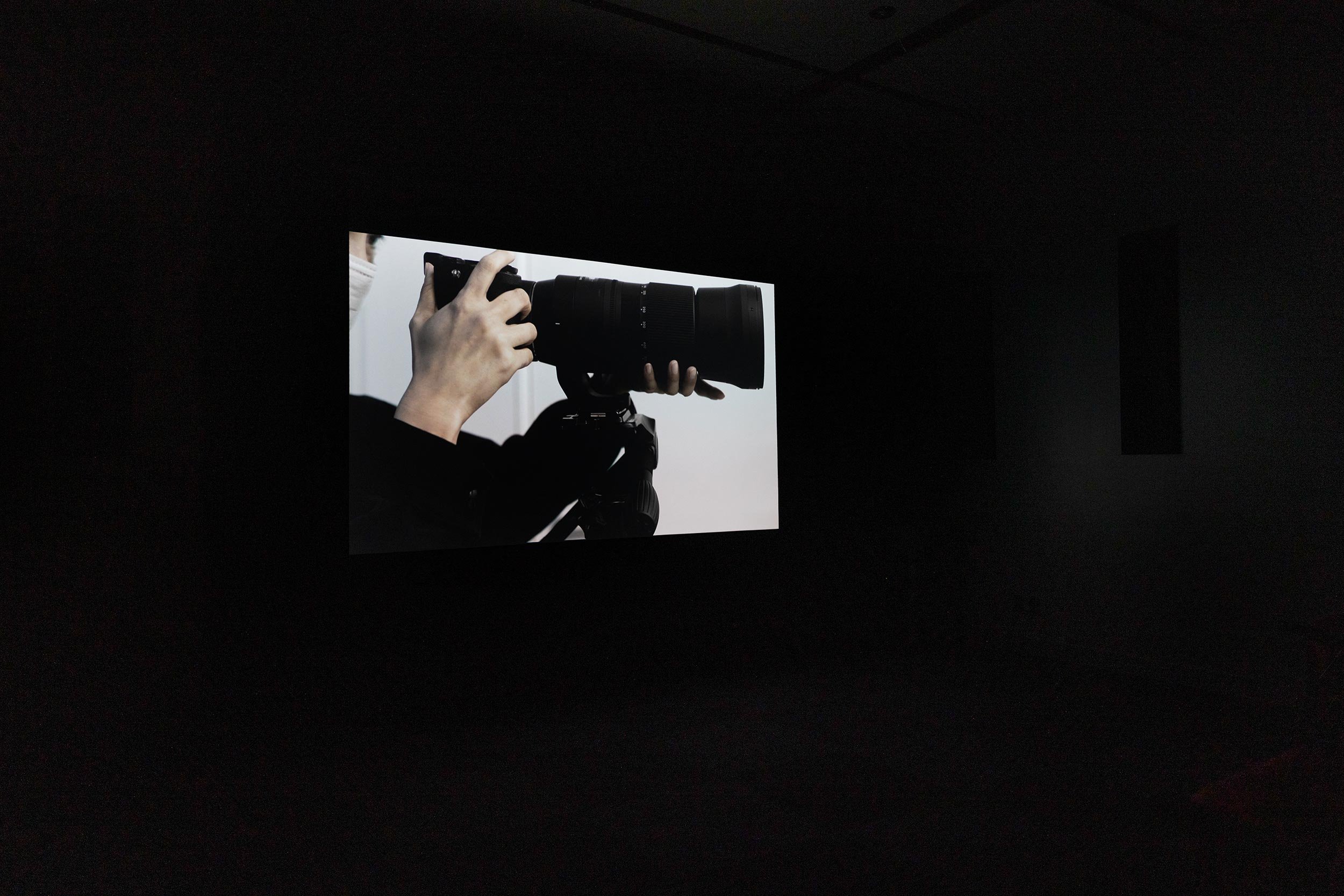 © Carey Young,  The Vision Machine , exhibition view presented at Dazibao as part of MOMENTA 2023. Photo: Mike Patten. 