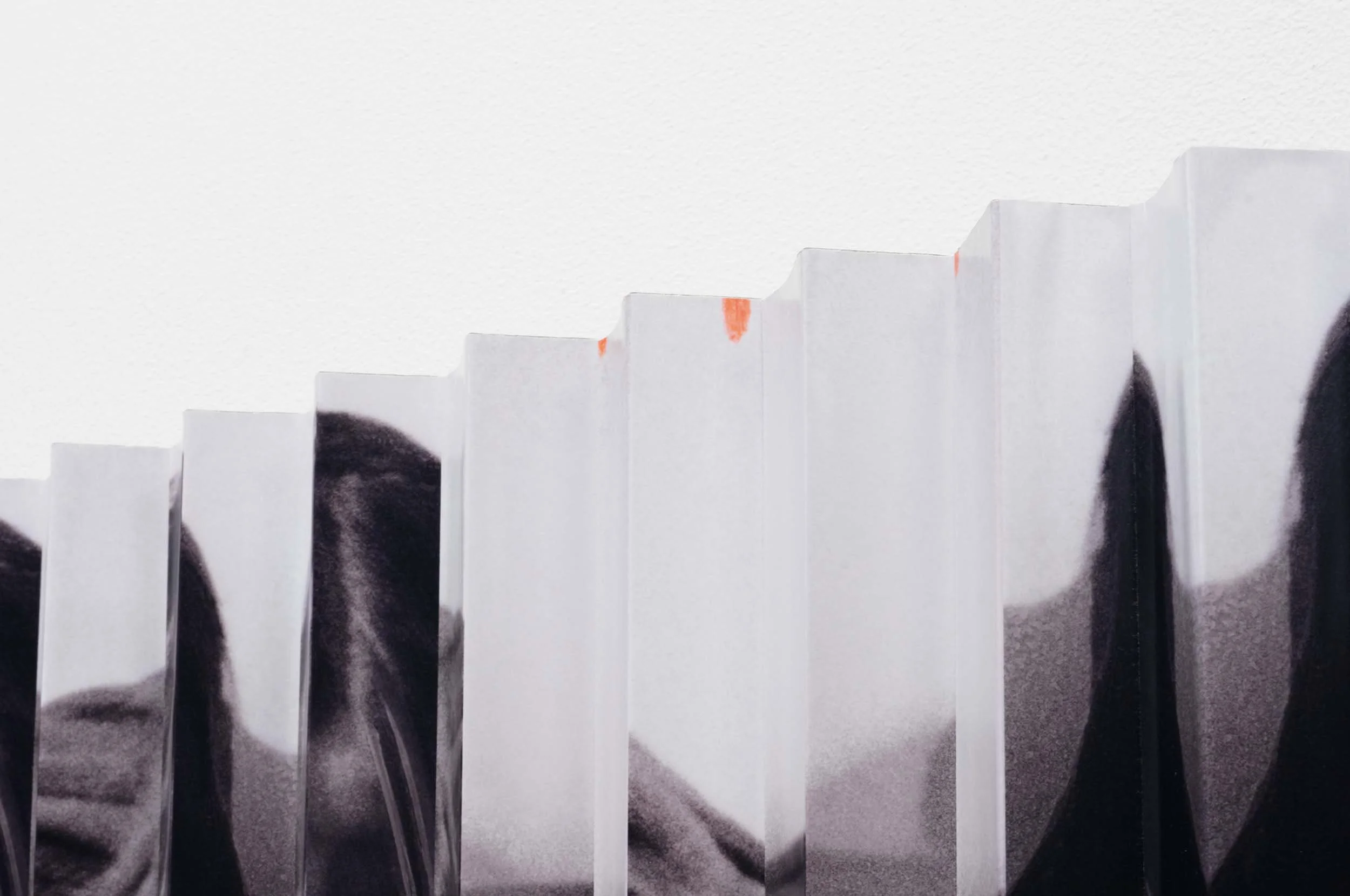  © Maïder Fortuné and Annie MacDonell, view of the exhibition  Shadow Vision , Dazibao, 2025. Photo: Atlas documentation. 