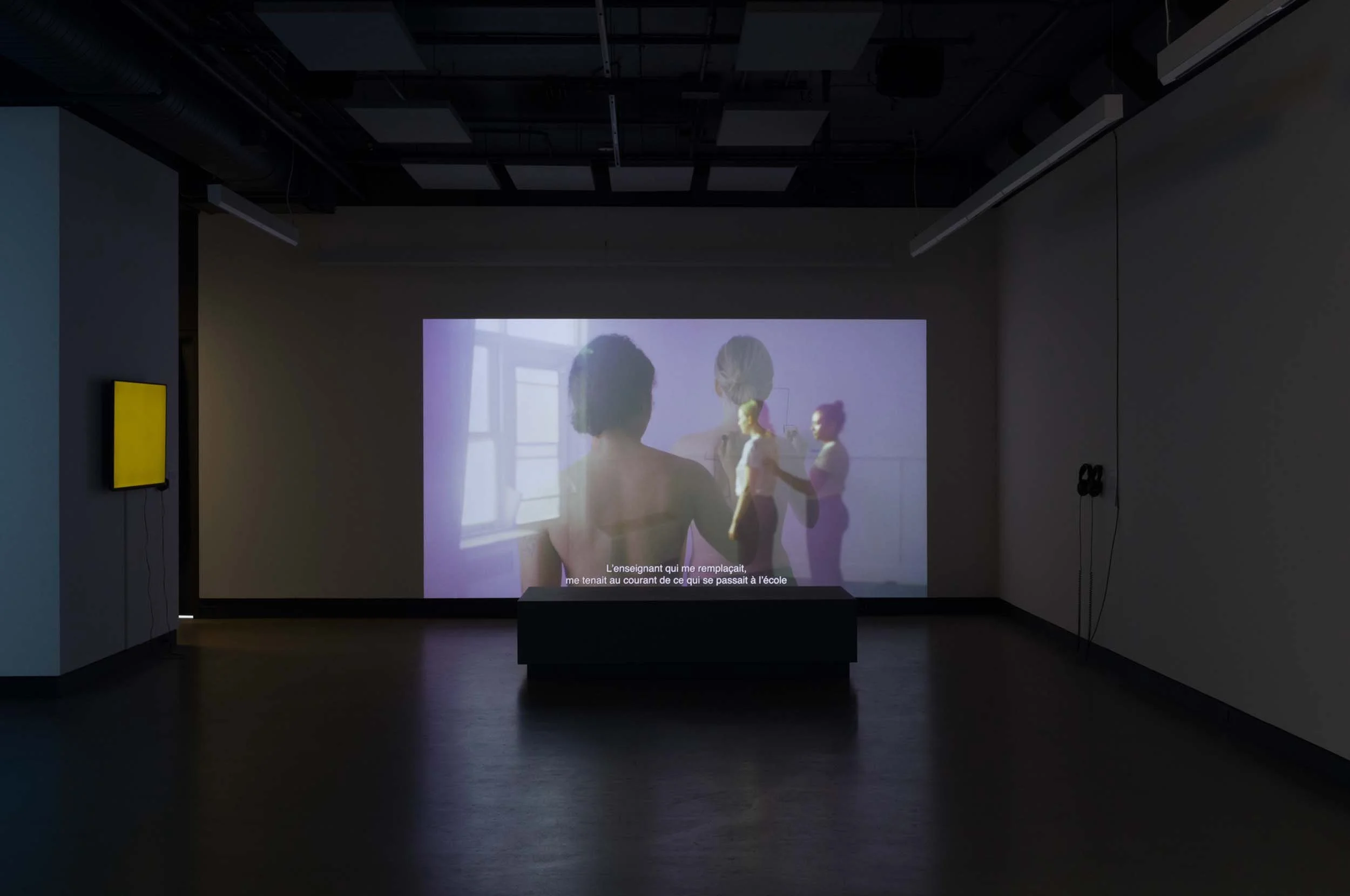  © Maïder Fortuné and Annie MacDonell, view of the exhibition  Shadow Vision , Dazibao, 2025. Photo: Atlas documentation. 