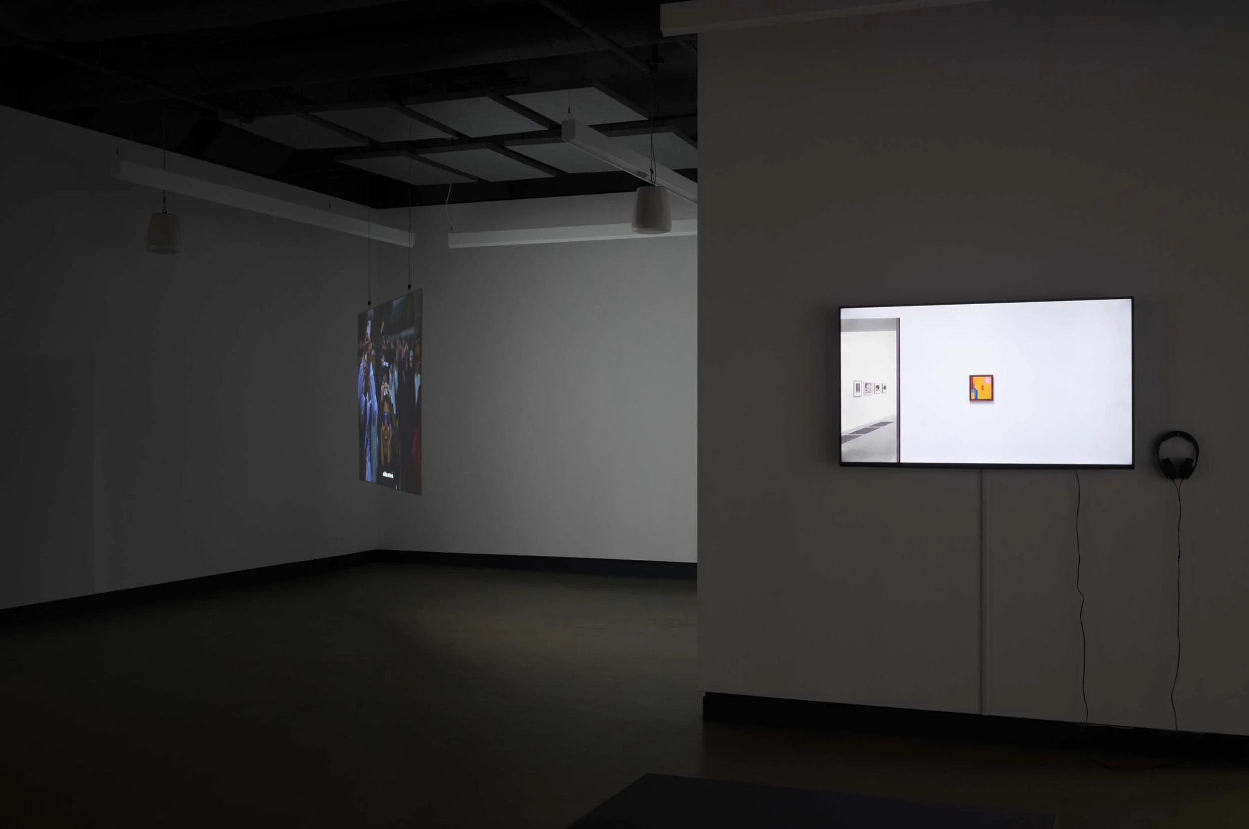  © Maïder Fortuné and Annie MacDonell, view of the exhibition  Shadow Vision , Dazibao, 2025. Photo: Atlas documentation. 