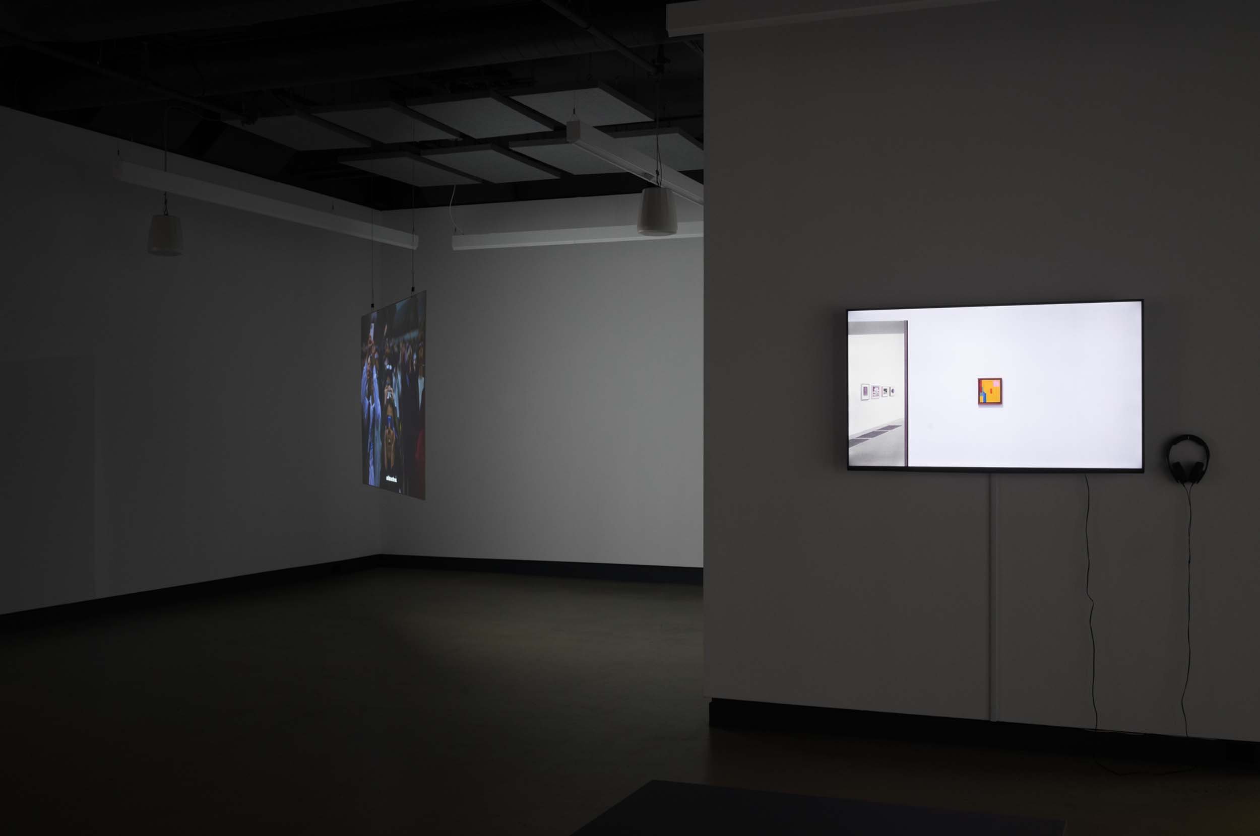  © Maïder Fortuné and Annie MacDonell, view of the exhibition  Shadow Vision , Dazibao, 2025. Photo: Atlas documentation. 