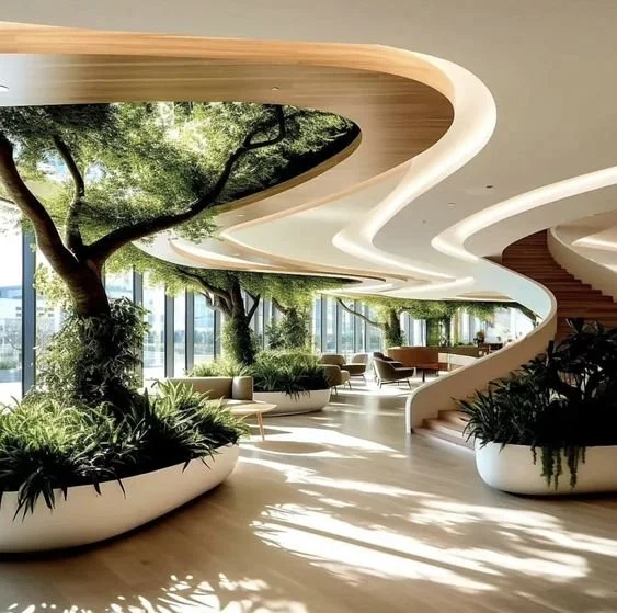  Examples of biophilic architecture. 