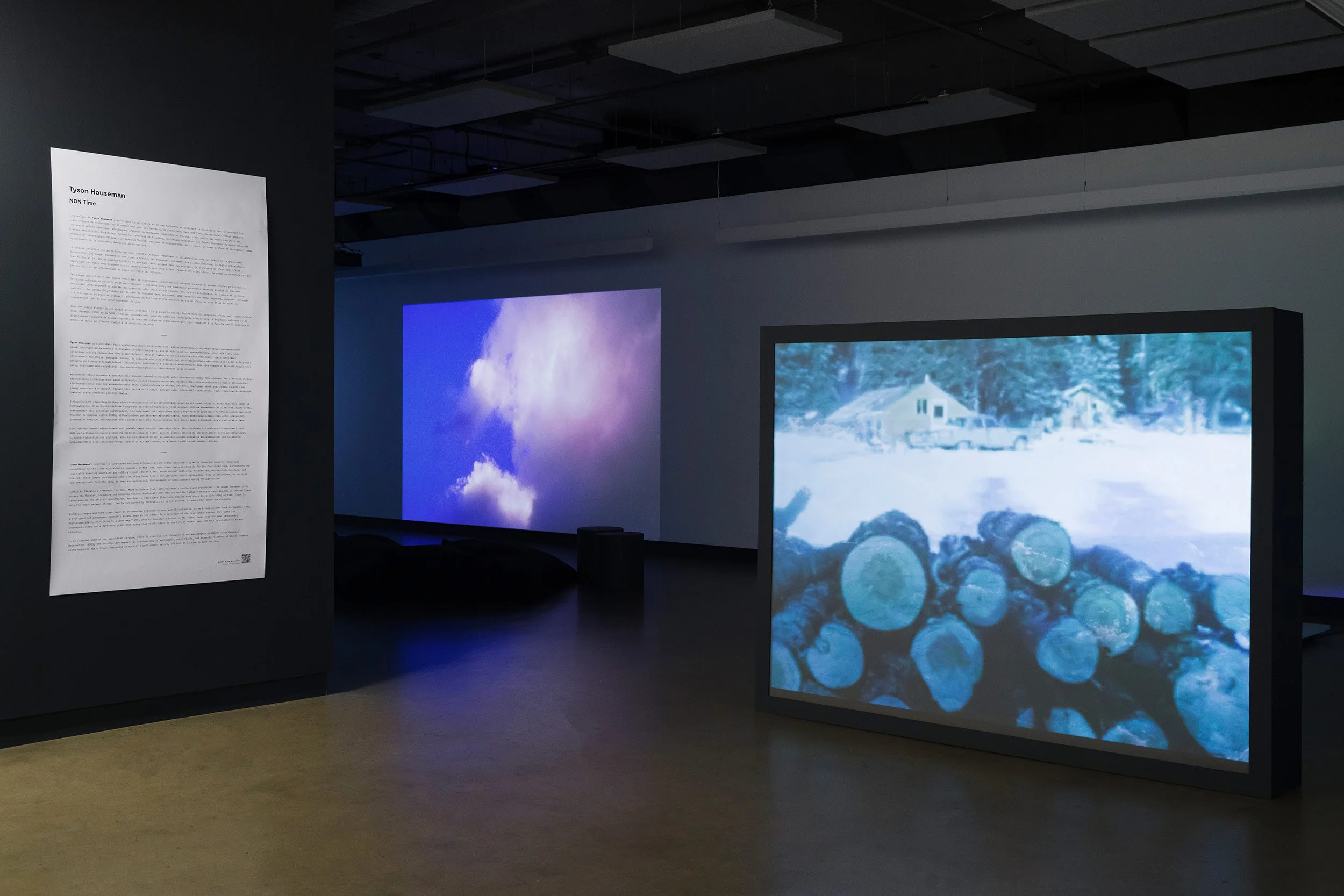  © Tyson Houseman, view of the exhibition  NDN Time , Dazibao, 2026. Photo: Atlas documentation 