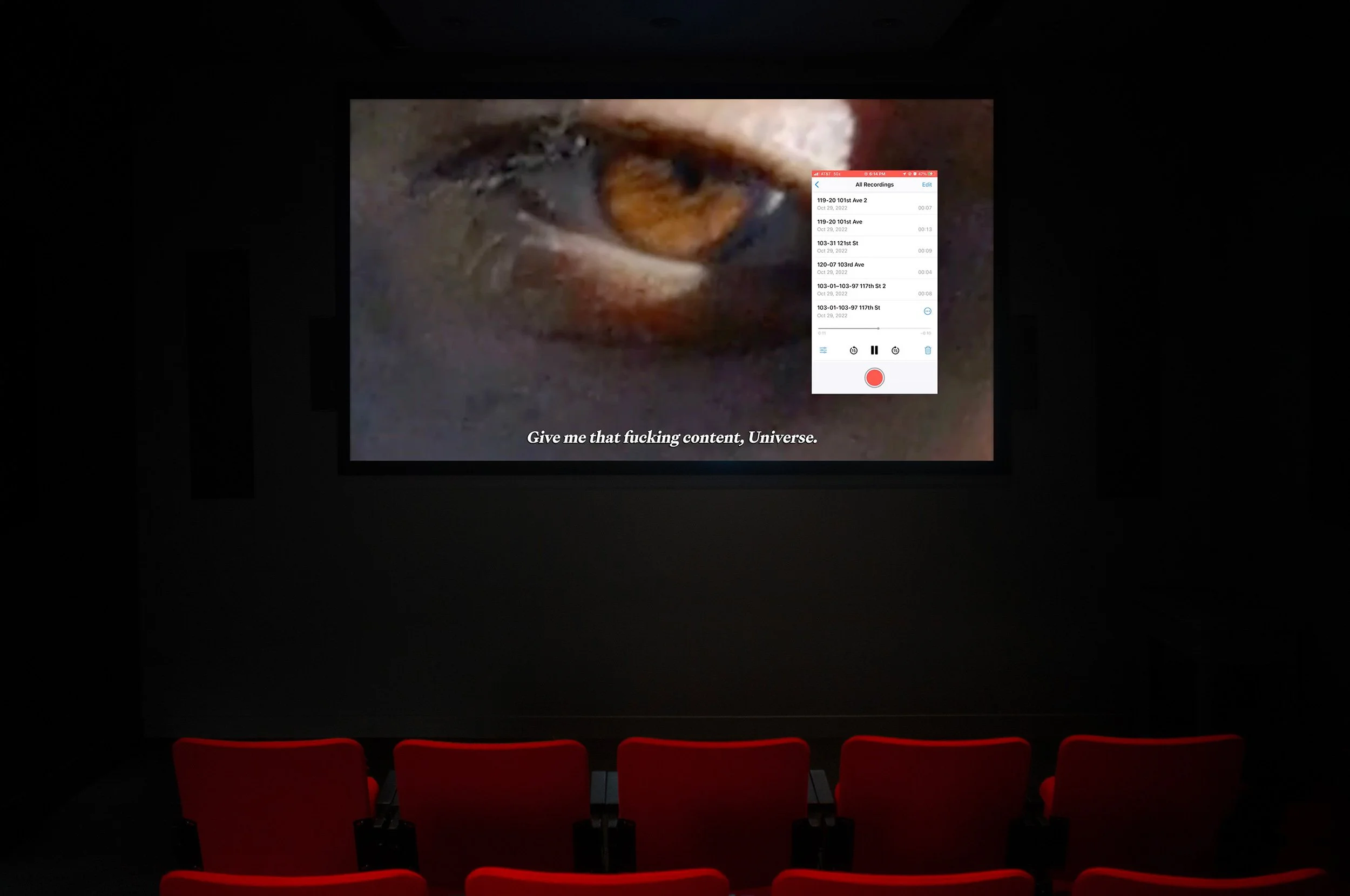  © Vijay Masharani, view of the exhibition  Selected Videos , Dazibao, 2026. Photo: Atlas documentation 