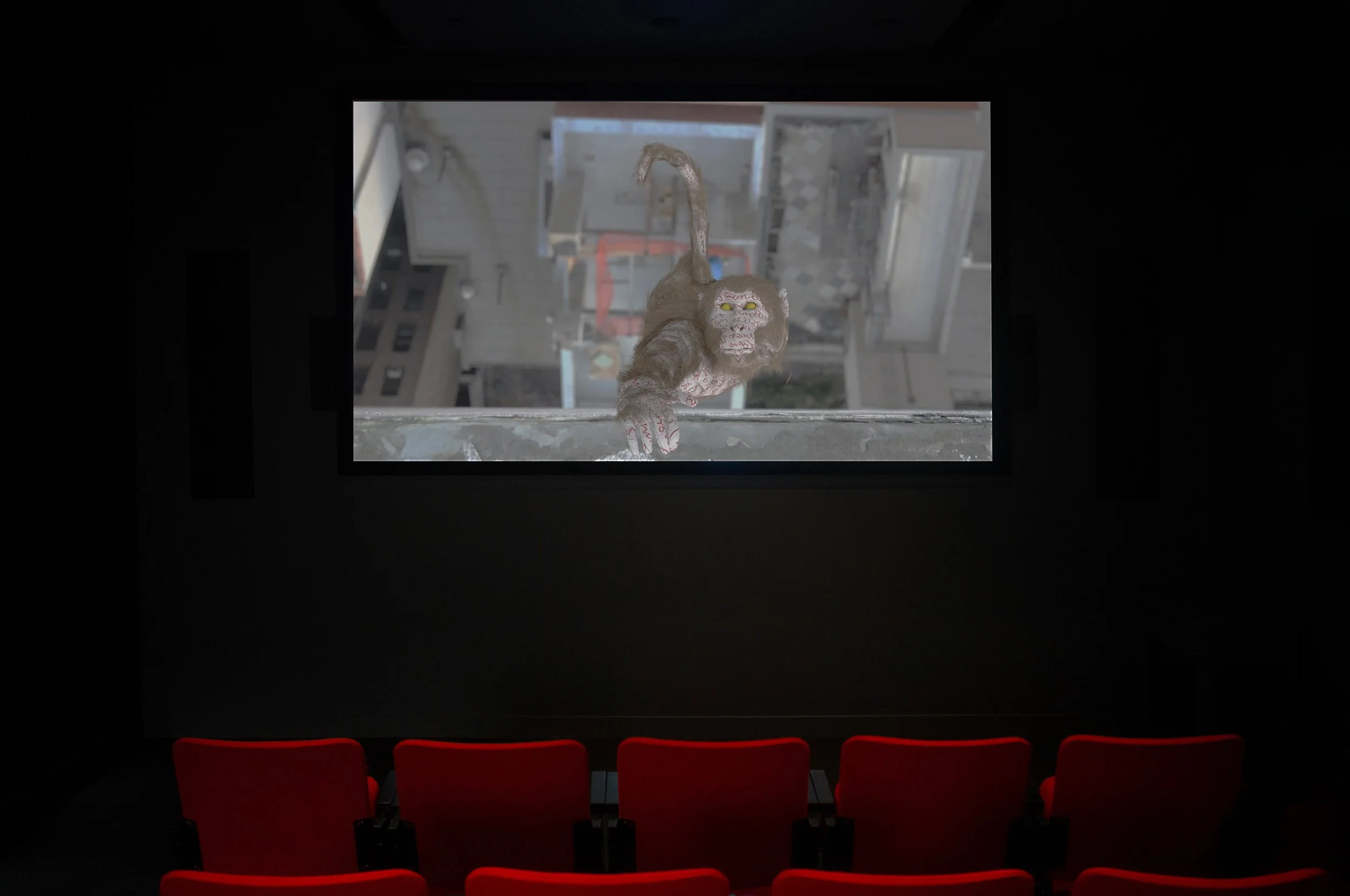  © Vijay Masharani, view of the exhibition  Selected Videos , Dazibao, 2026. Photo: Atlas documentation 