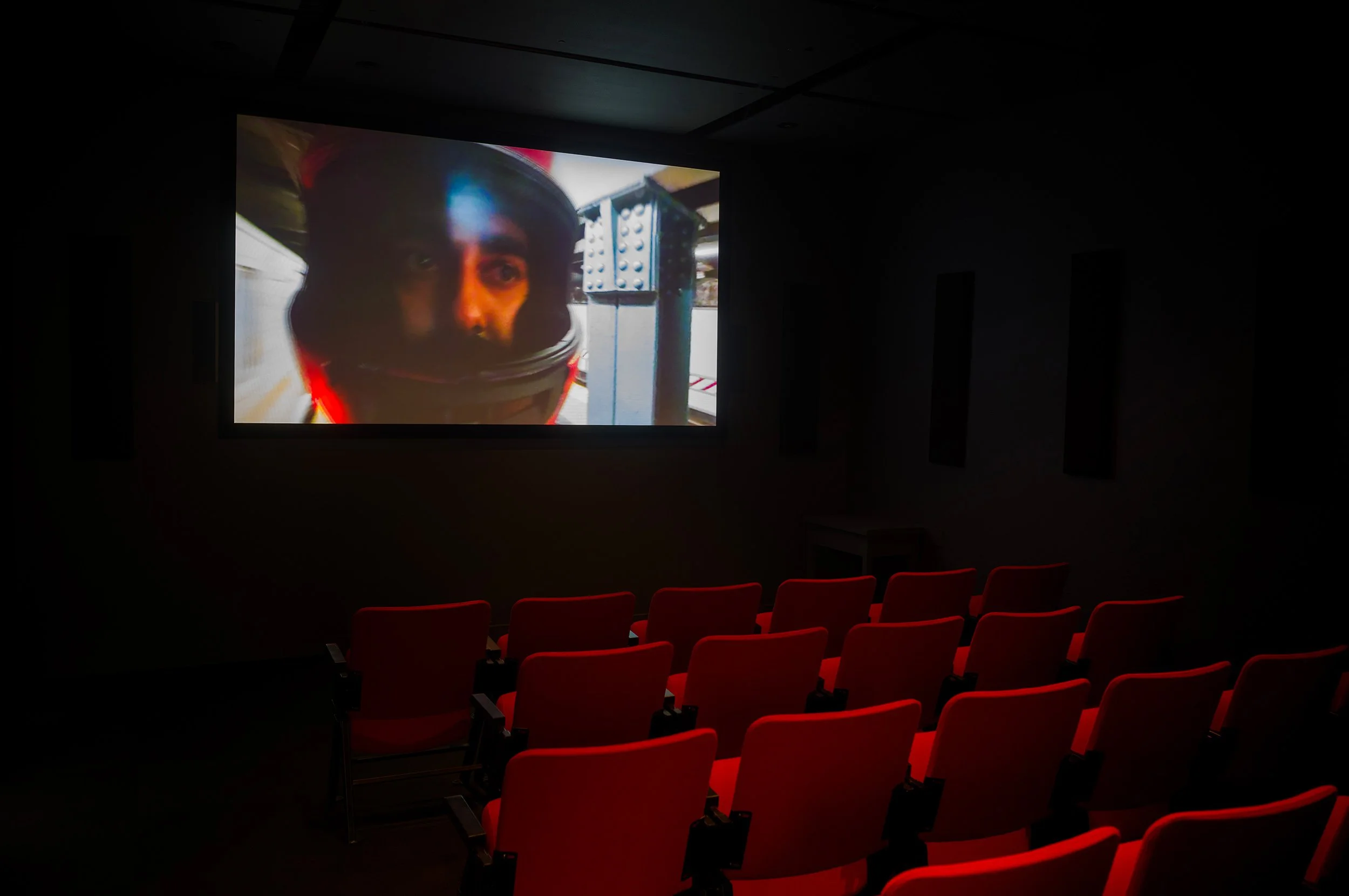  © Vijay Masharani, view of the exhibition  Selected Videos , Dazibao, 2026. Photo: Atlas documentation 