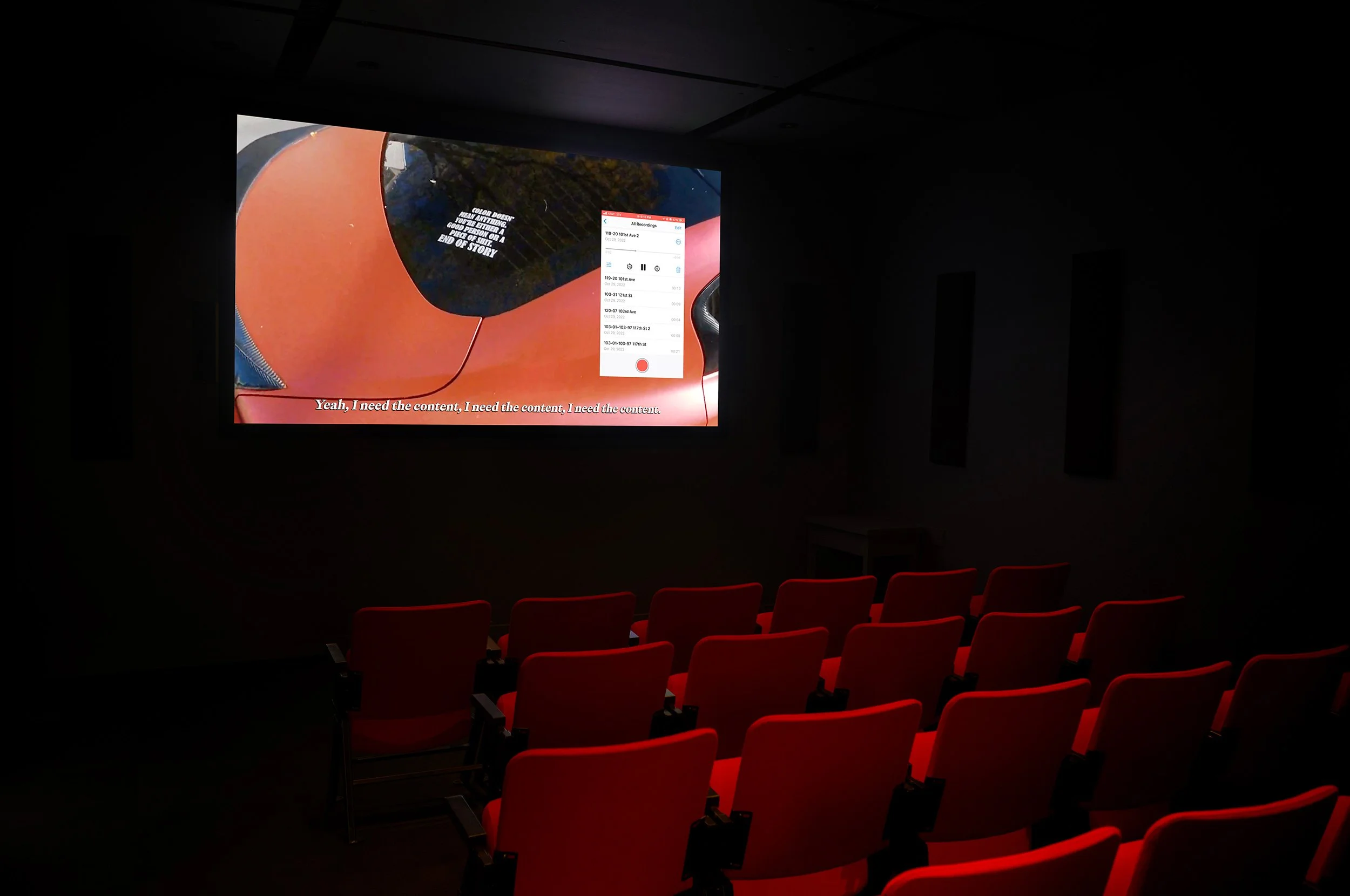  © Vijay Masharani, view of the exhibition  Selected Videos , Dazibao, 2026. Photo: Atlas documentation 