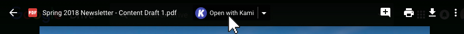 Figure 2: the Open with Kami button is present
