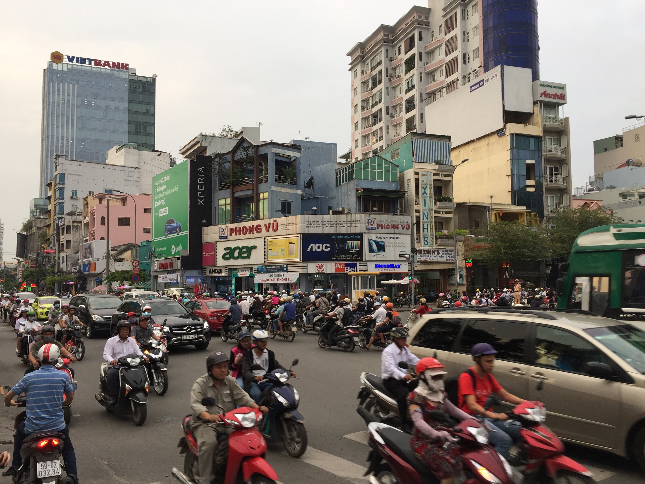 Trying to capture a milder street of HCMC scooter traffic.