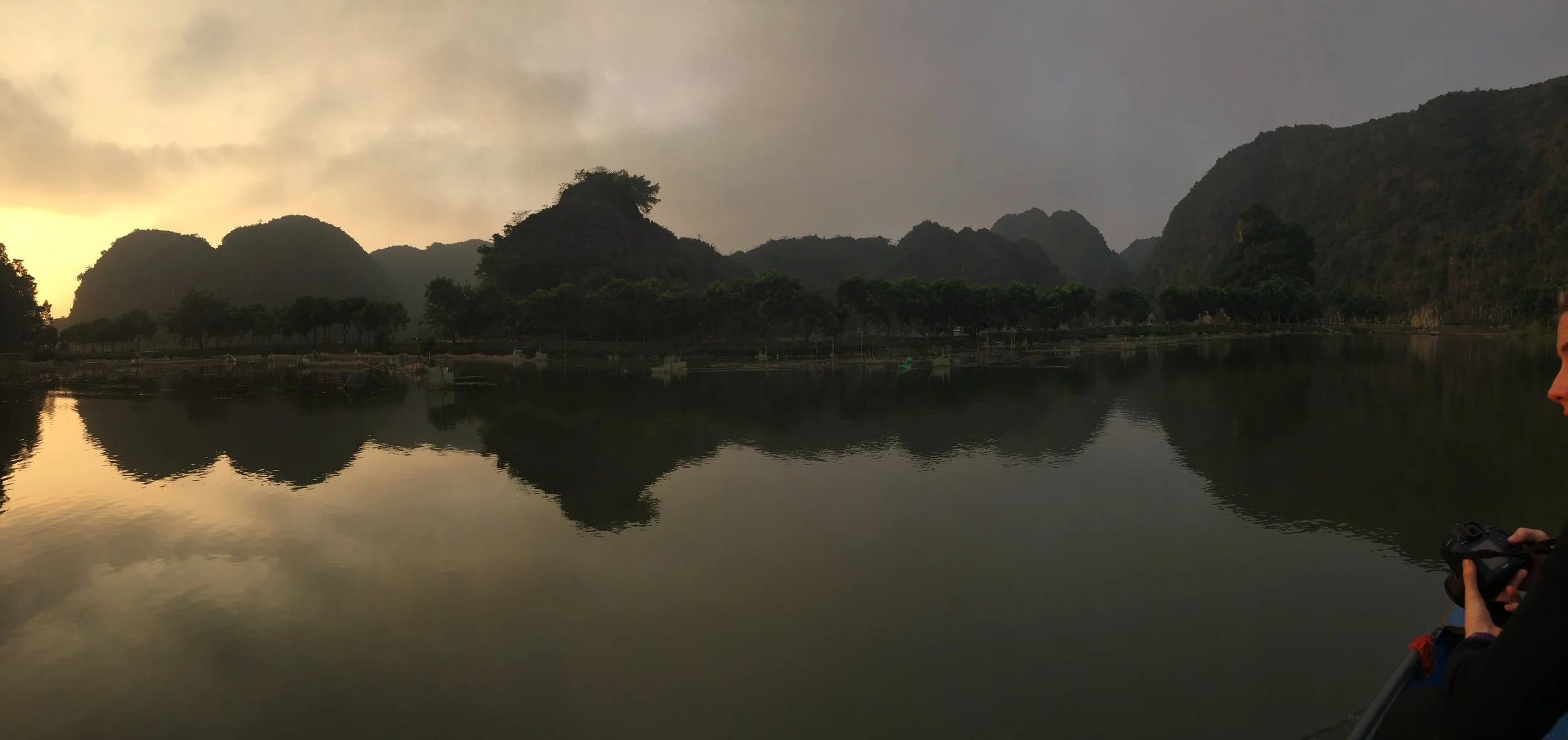 Rowboating through Tam Cốc park.