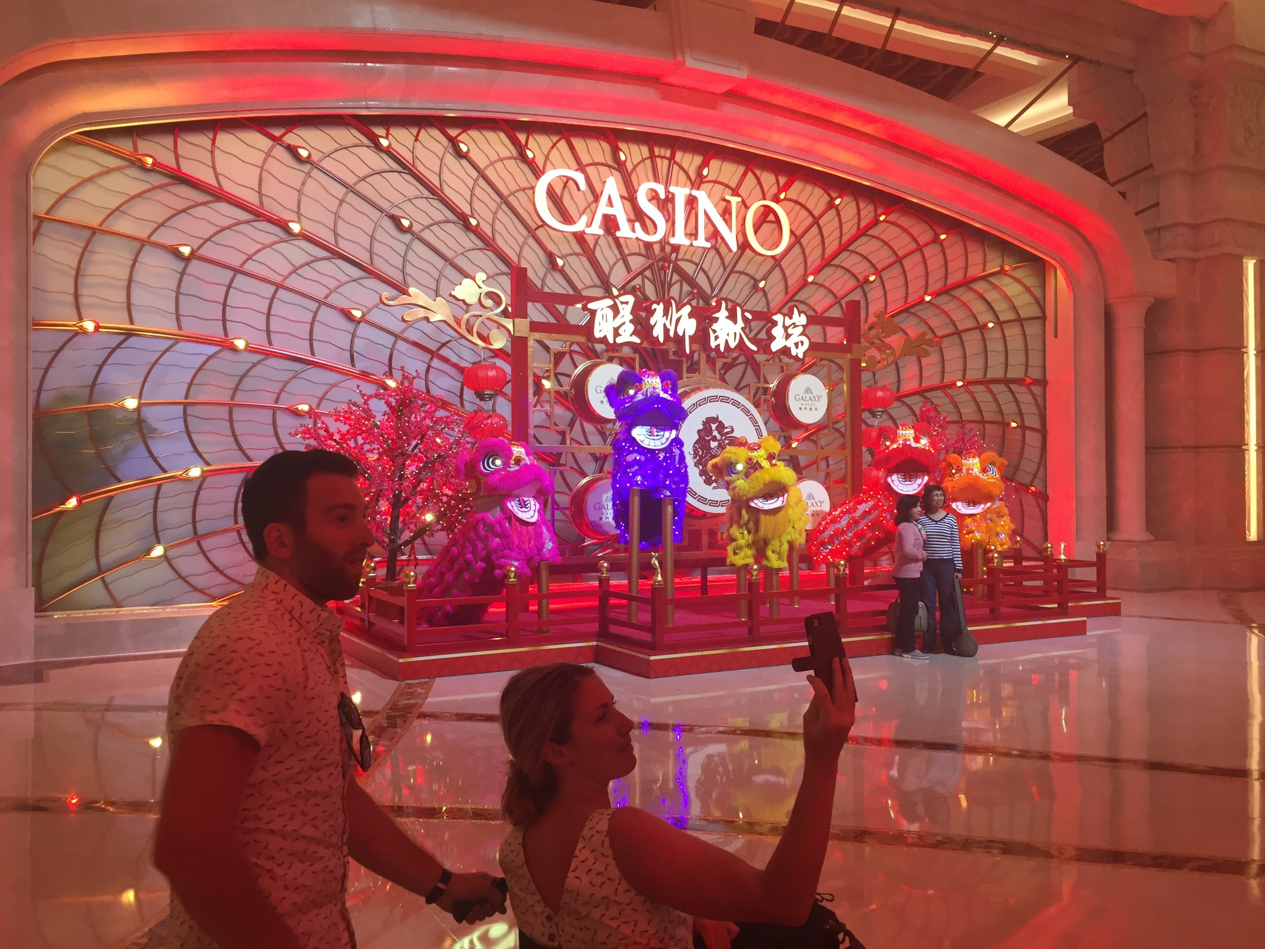 Dan and Sarah taking in all the splendor of The Galaxy Casino in Macau.