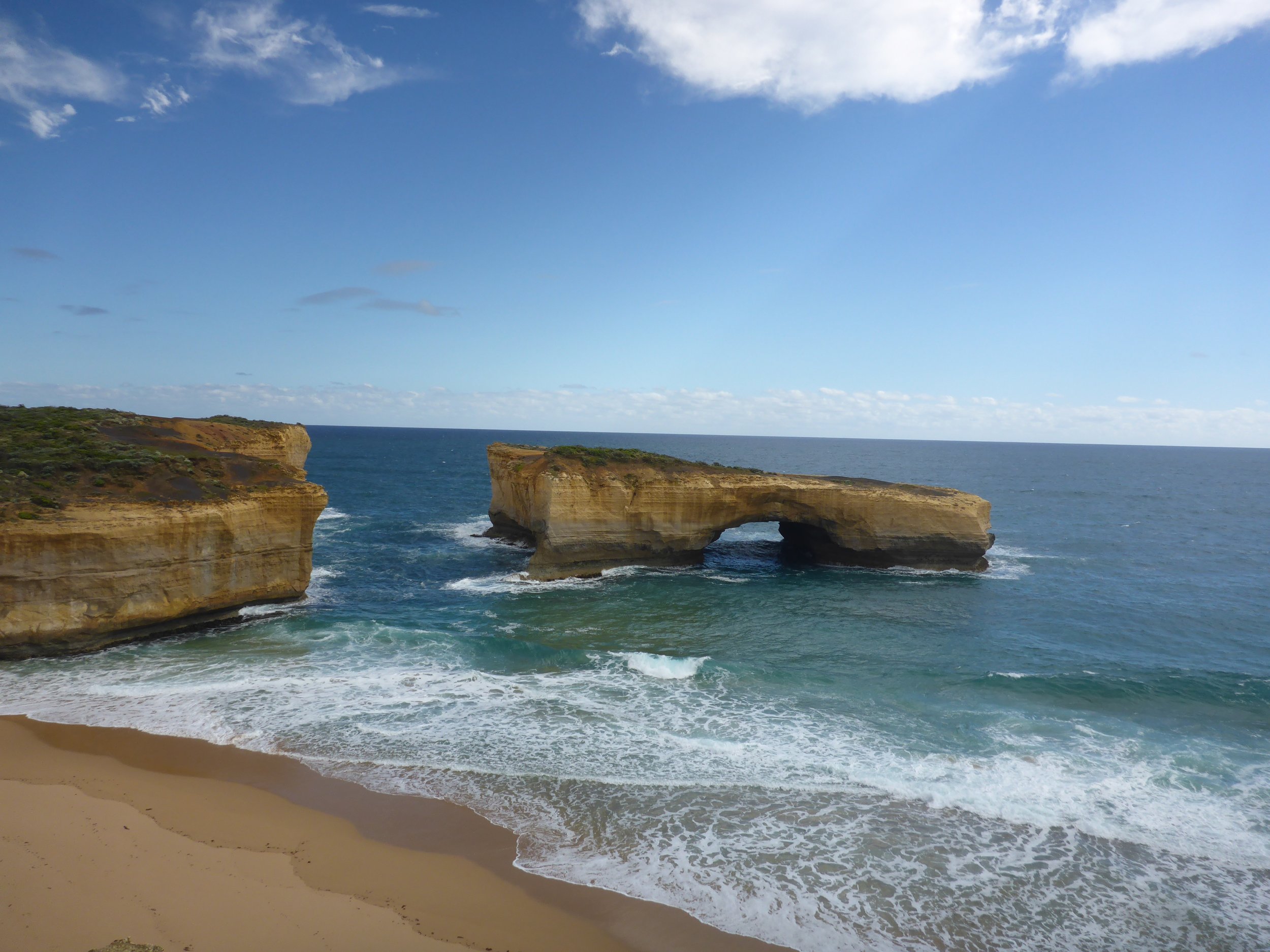 London Bridge (collapsed a few years ago, leaving some tourists stranded.)