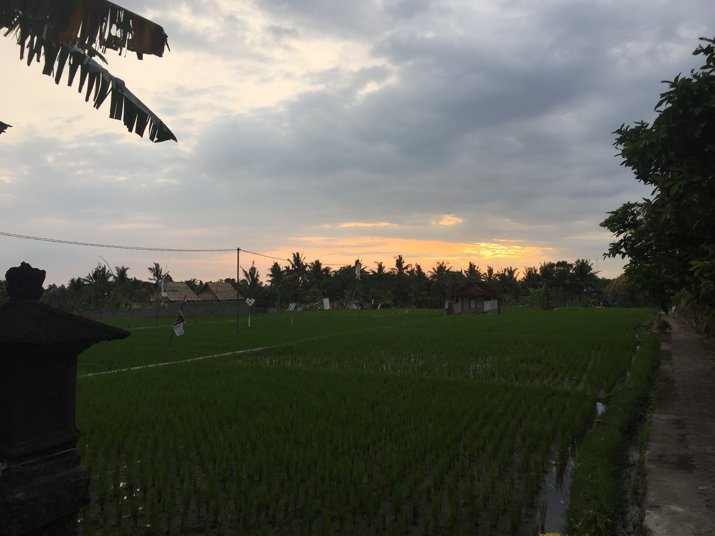 Sunset behind our hostel.