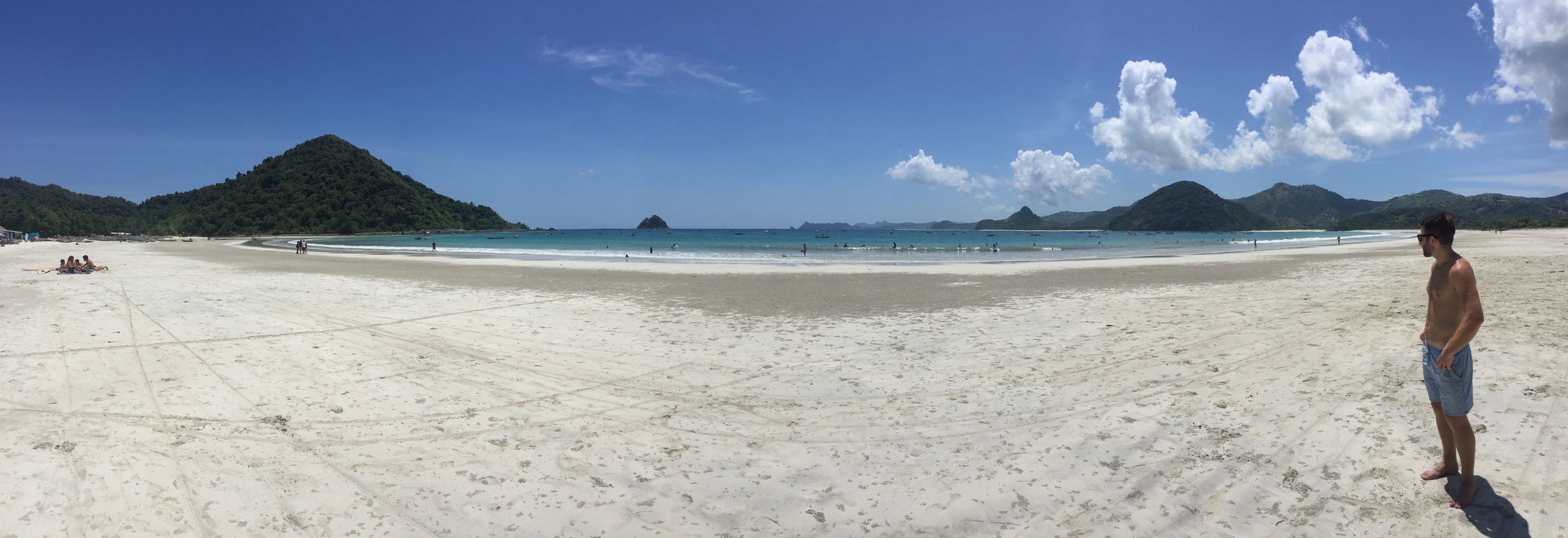 Catching zero waves but a few rays at Selong Belanak beach.