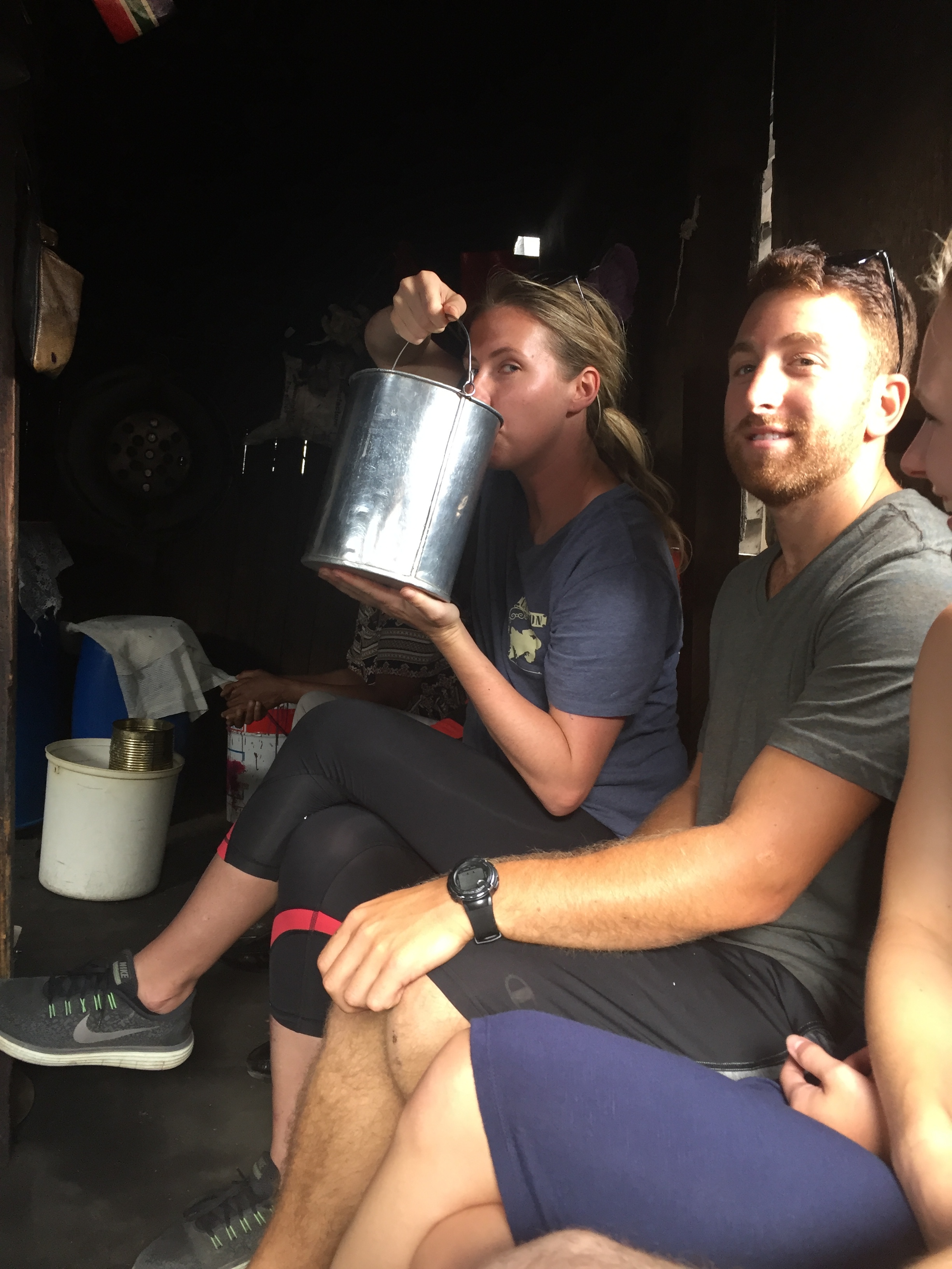 Sarah and Dan try out Langa's locally brewed beer - mqombothi.