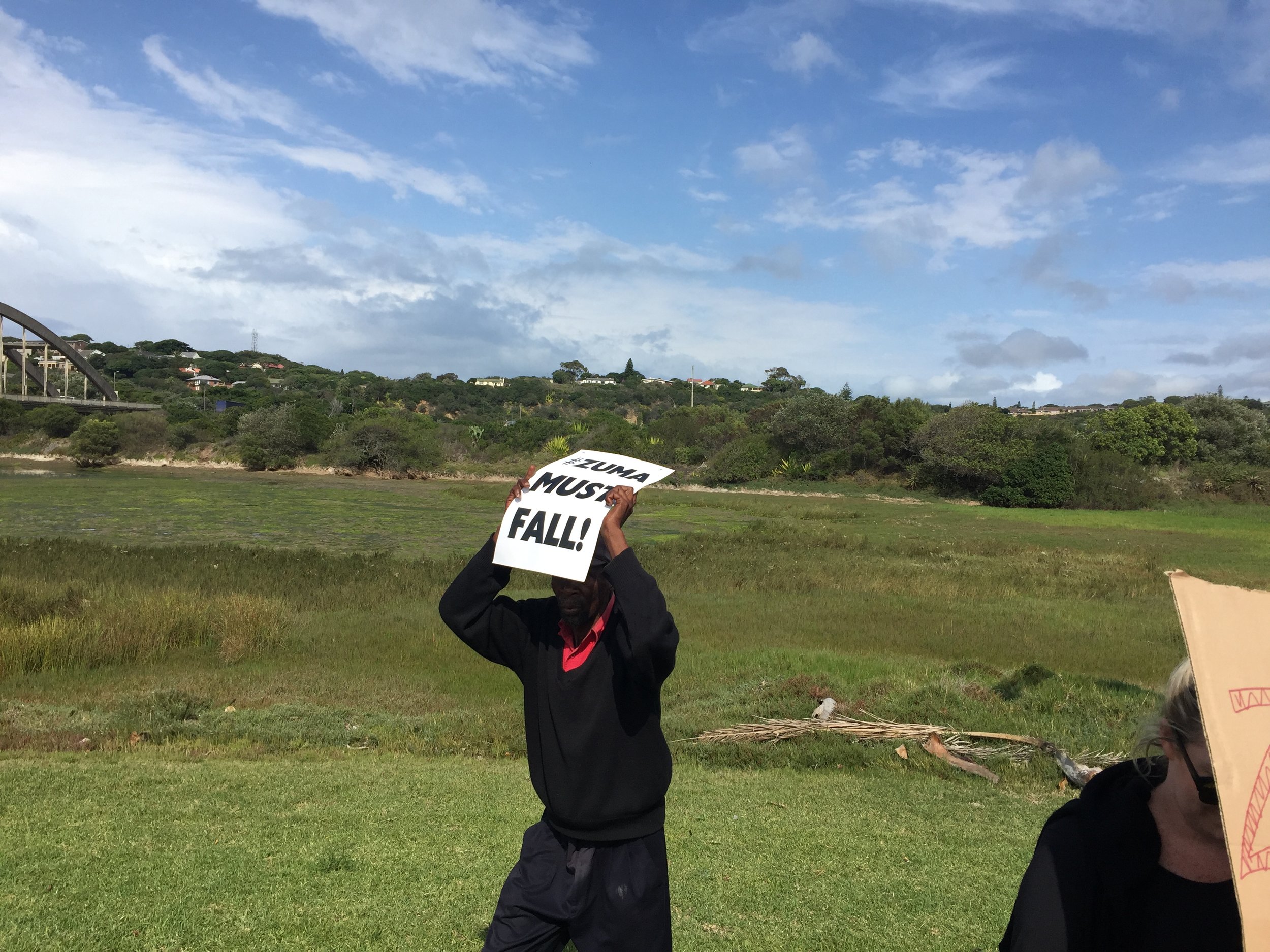 Joining in the anti-Zuma protests in Port Arthur.