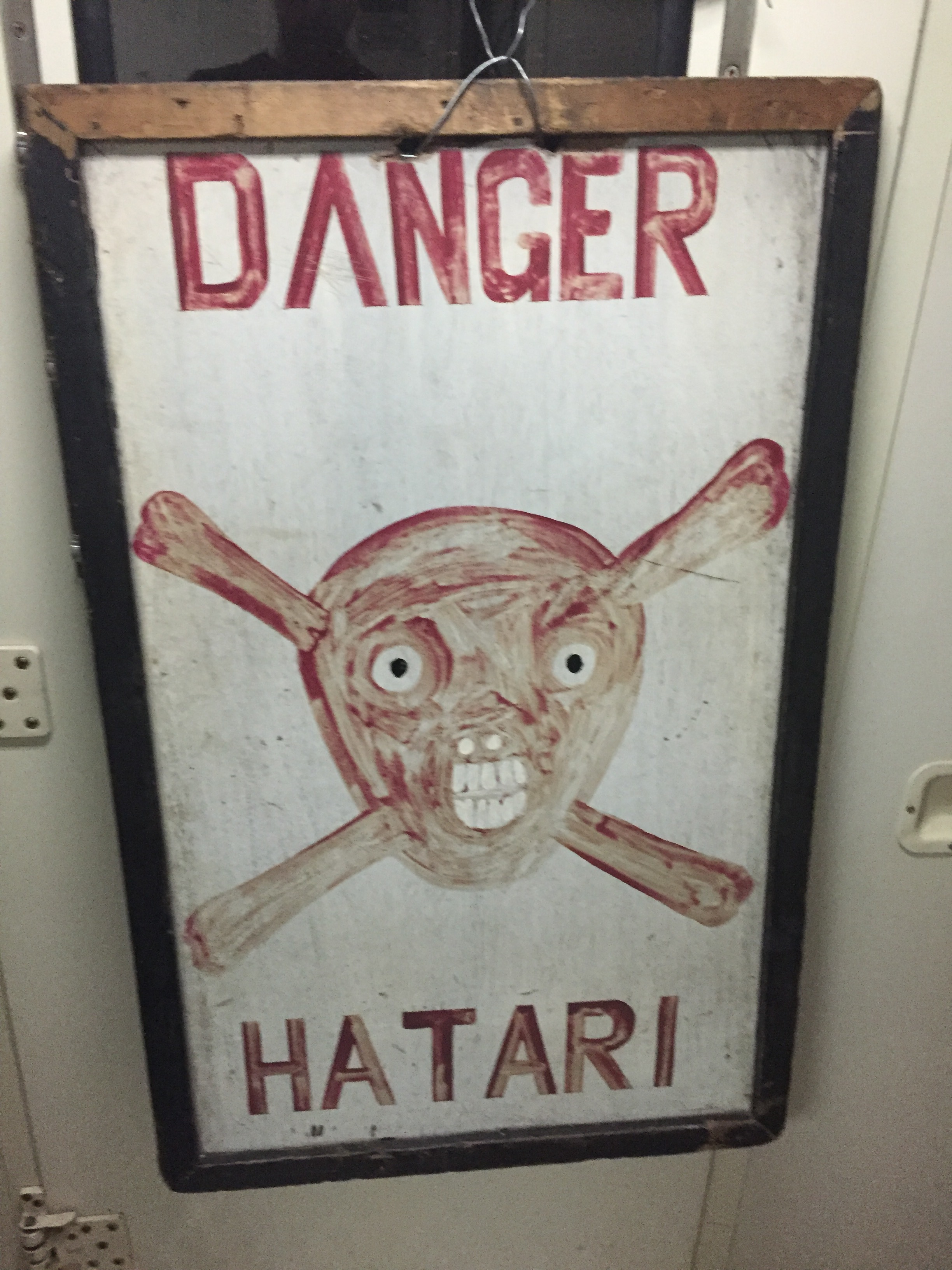 This sign is the only preventative measure that keeps you from falling off the back of the train.