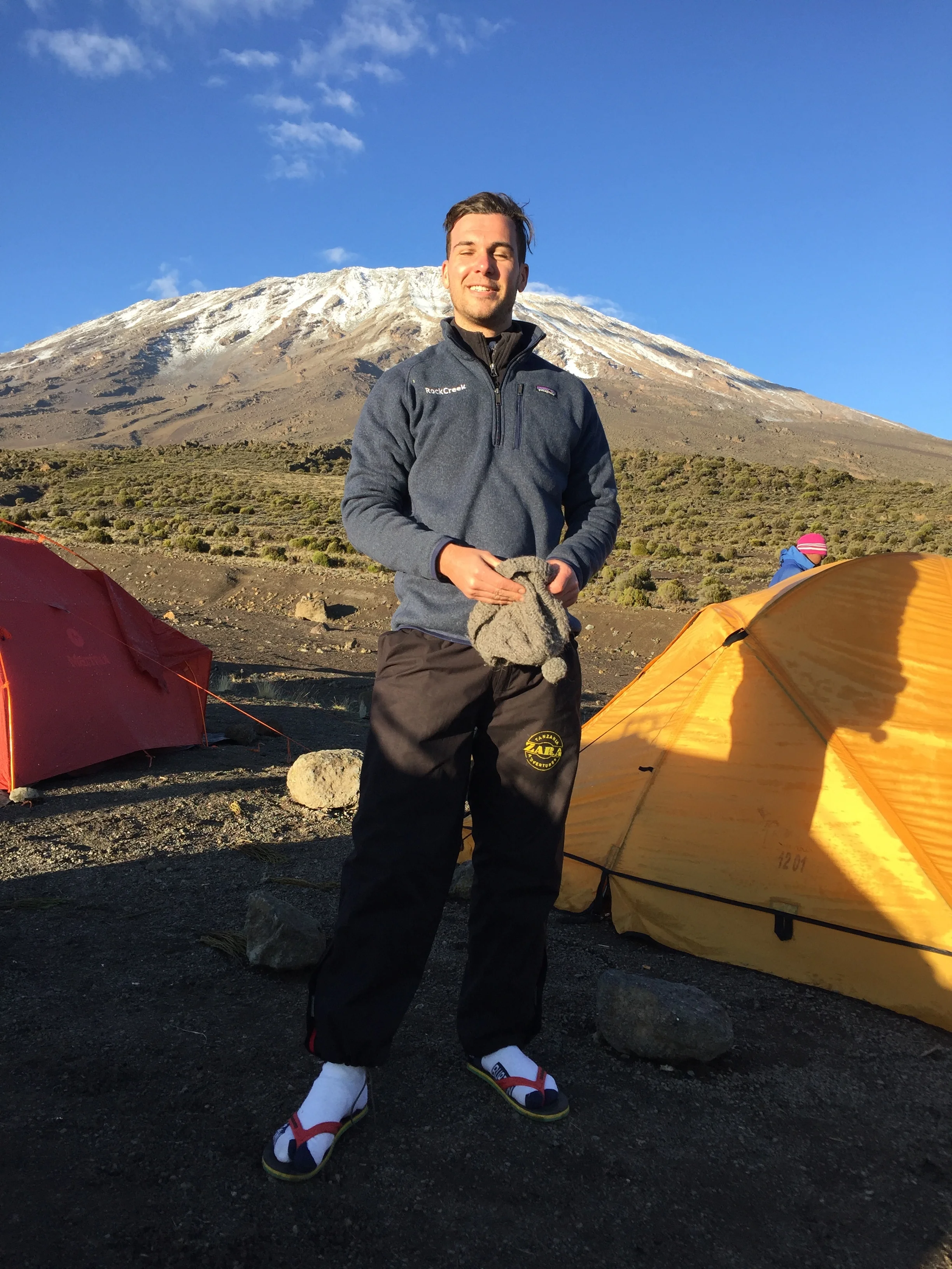 Waking up on day 2, Kibo had been hidden behind the clouds.