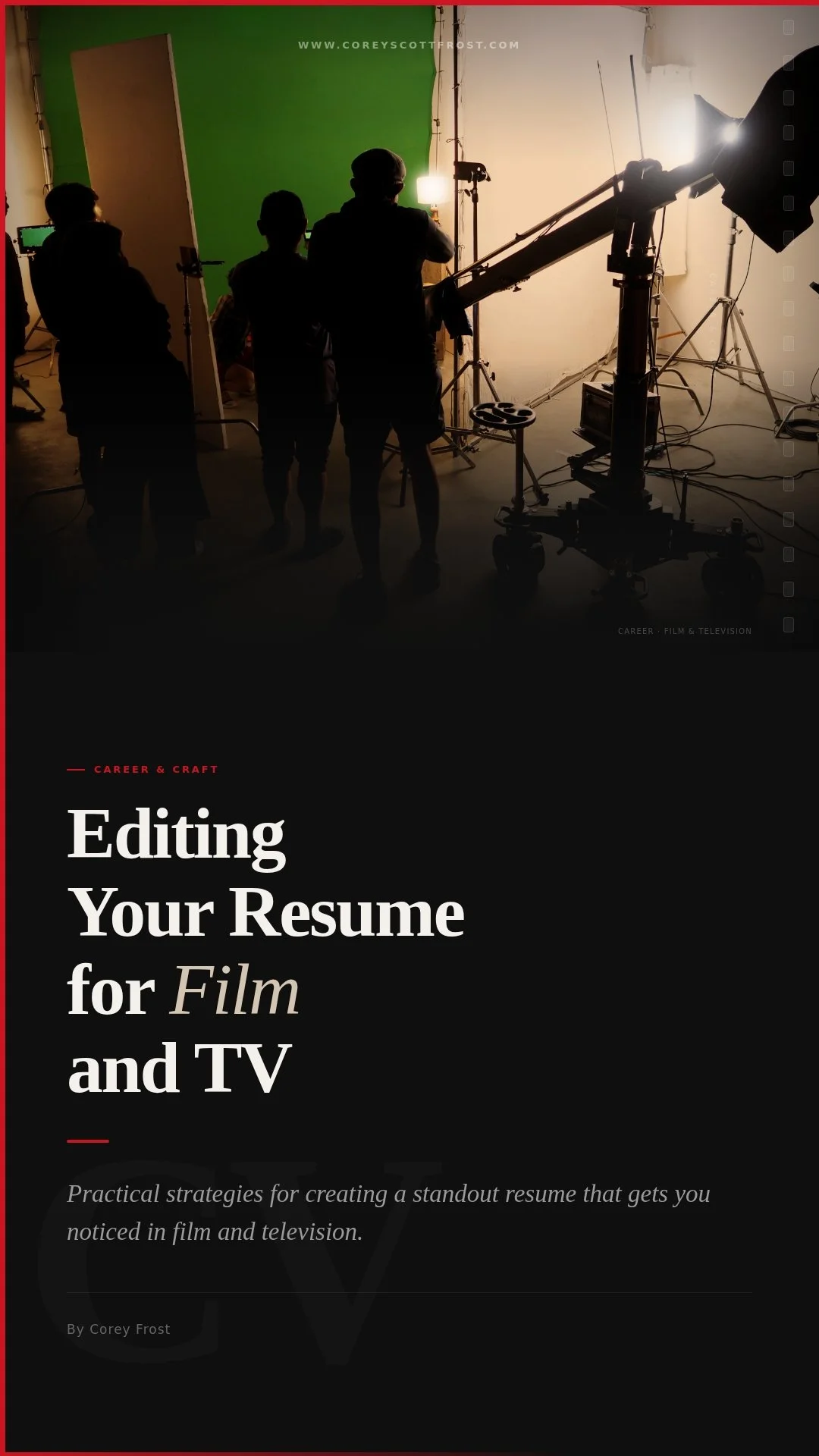Editing Your Resume for Film and TV