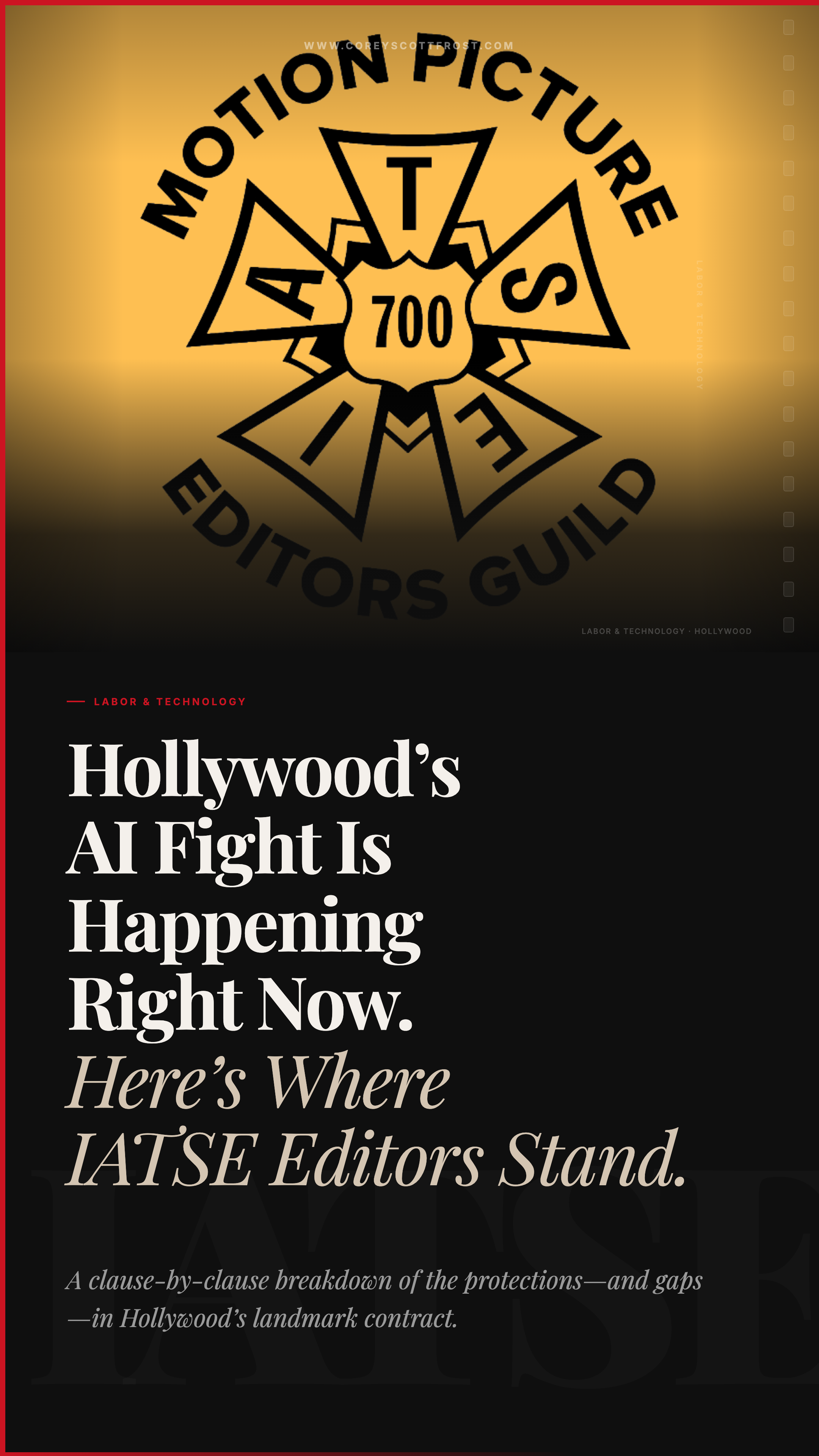 Hollywood's AI Fight Is Happening Right Now. Here's Where IATSE Editors Stand.
