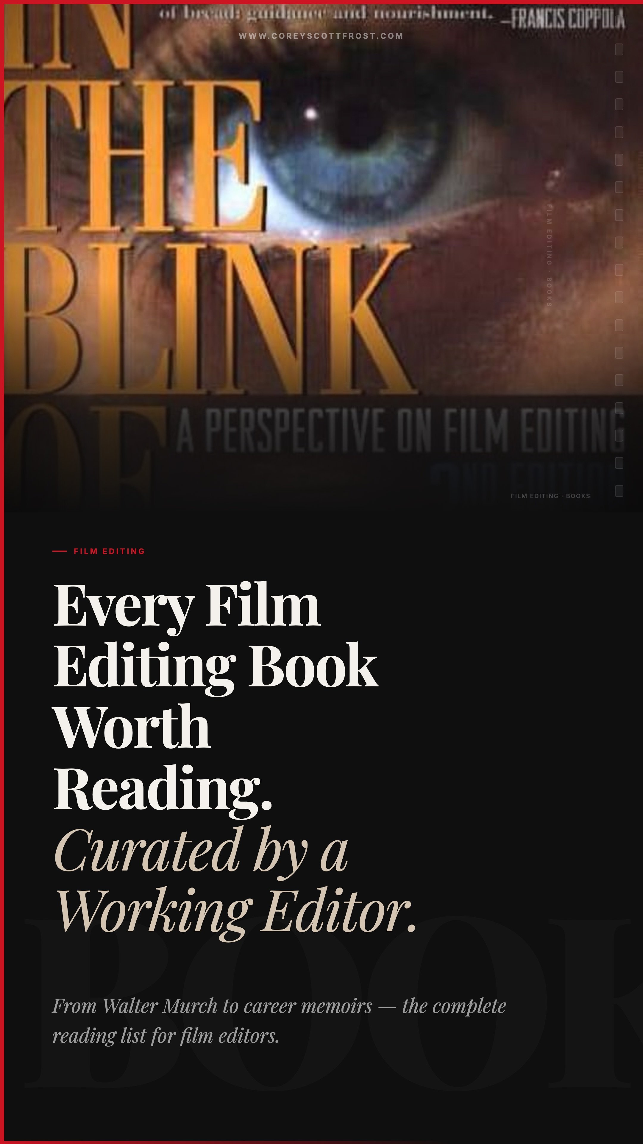 Every Film Editing Book Worth Reading: The Complete List, Curated by a Working Editor