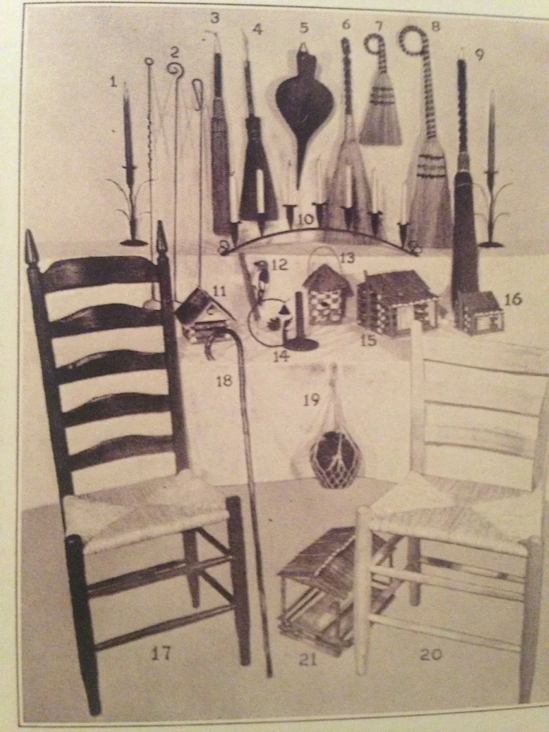 Early catalog of Allanstand Cottage Industries featuring Mace chairs