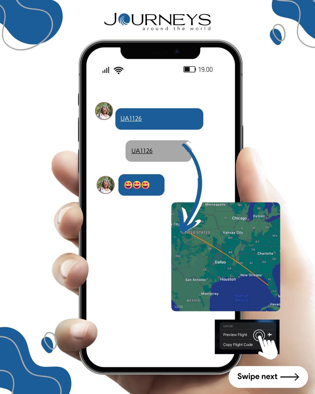 ✈ Did you know you can text your flight number to yourself the day of your flight and stay up to date on all your flight information? Have someone coming to pick you up from the airport? Text them your flight number and they can follow you along your