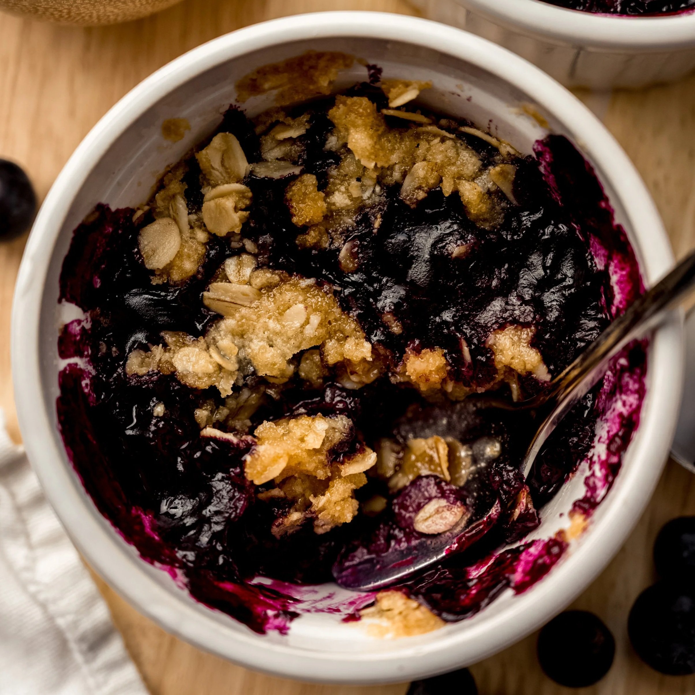 Single Serve Blueberry Crisp