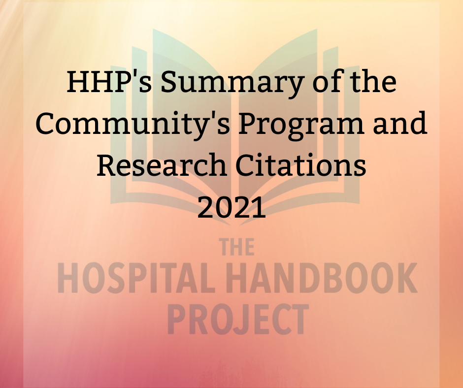 HHP's Summary of Community's Research and Program Citations