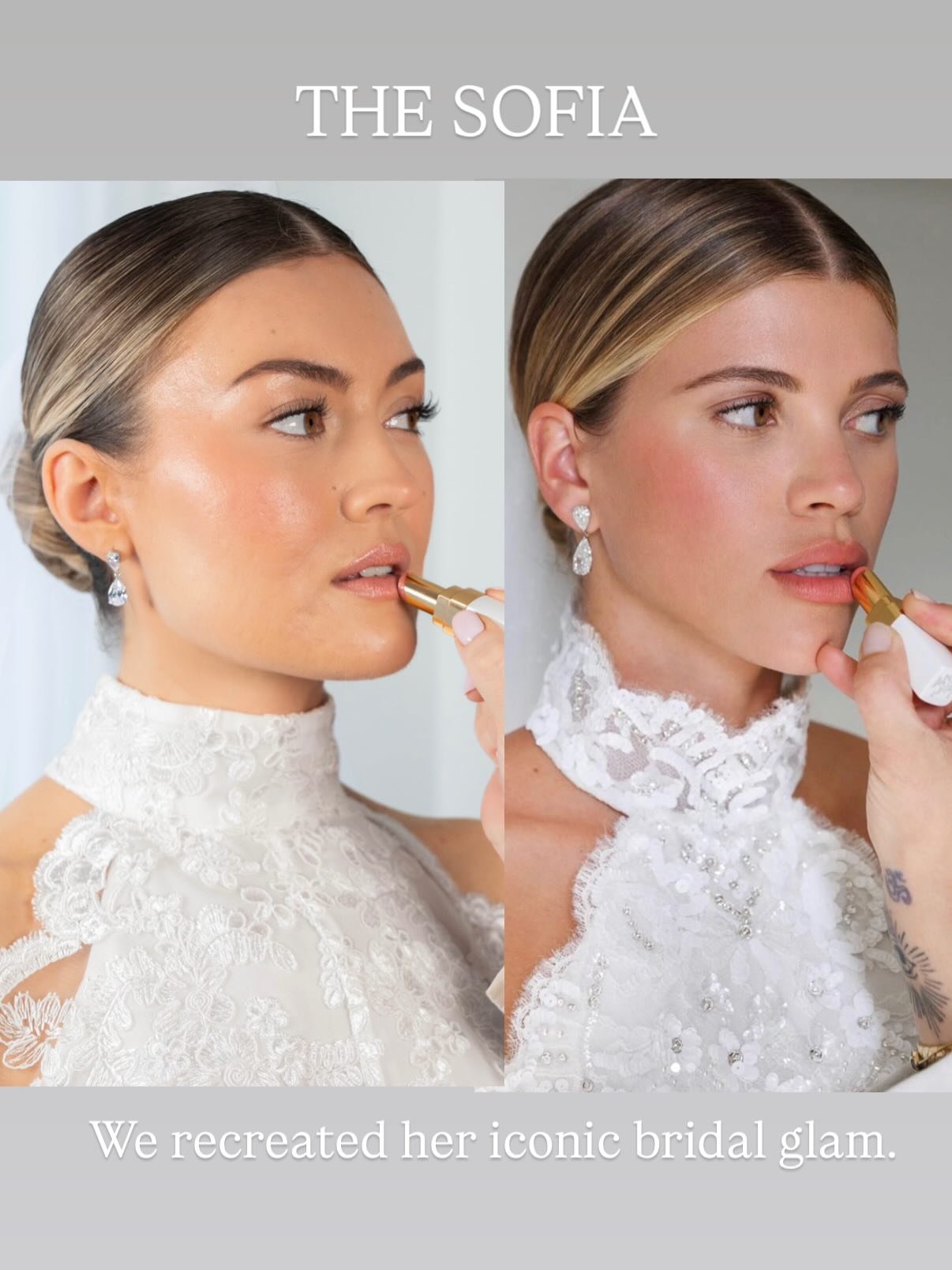 THE SOFIA. 
.
This look, created by @patidubroff for @sofiagrainge has been shown as inspiration for so many brides to be! It was only right that we recreate our version of this beauuuuutiful bridal glam. 
.
Photo: @mkmediaandmarketing 
Hair: @annain
