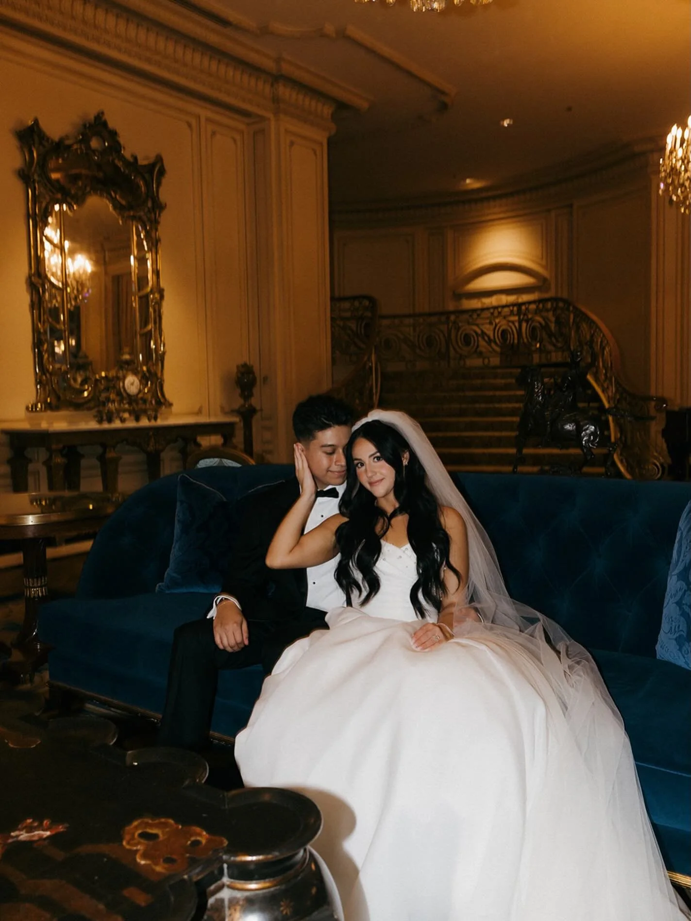 ✉️ day 23 of 25 days of weddings! A love story wrapped in velvet, chandeliers, and classic San Diego glamour at the Westgate Hotel. Was hard to pick one photo, as Ro &amp; Ethan were perfection!
*
*
Venue: @westgatehotel
Photography: @tarahsheaphotog