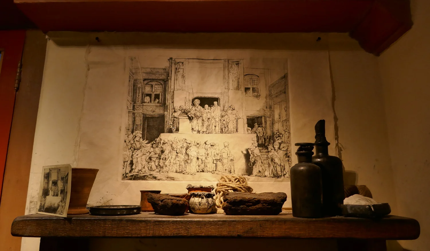 Rembrandt Drawing, Rembrandt House Museum Interior, Amsterdam, Netherlands