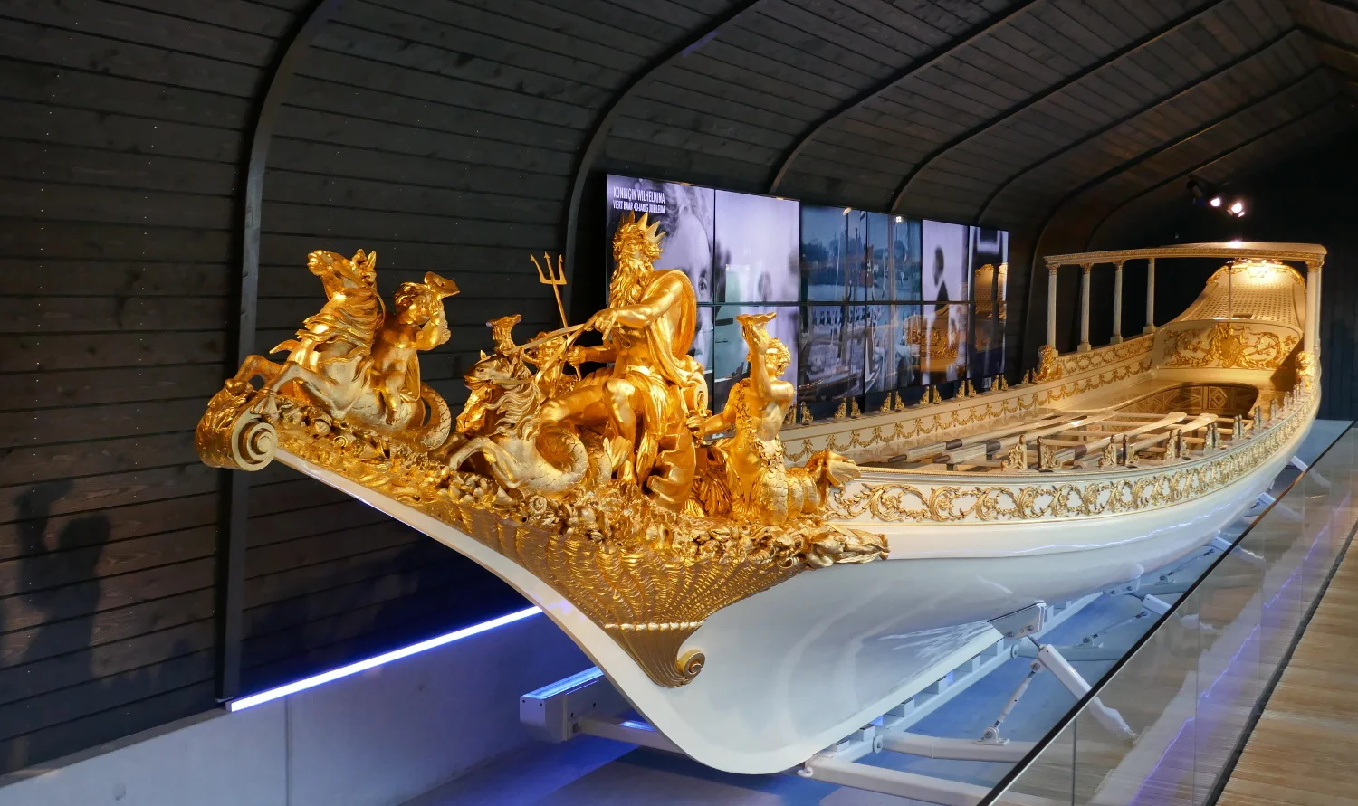 The Royal Barge, Het Scheepvaart Museum interior, Amsterdam, Netherlands