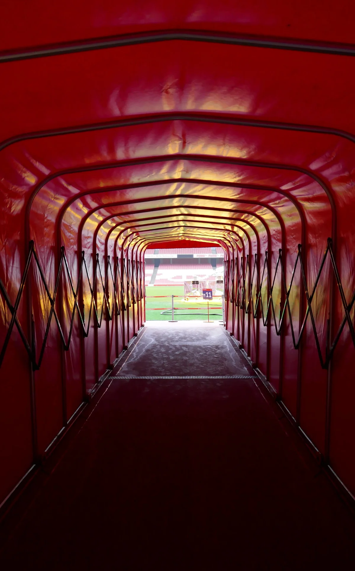 Players Tunnel, Arsenal Emirates Stadium, London, United Kingdom