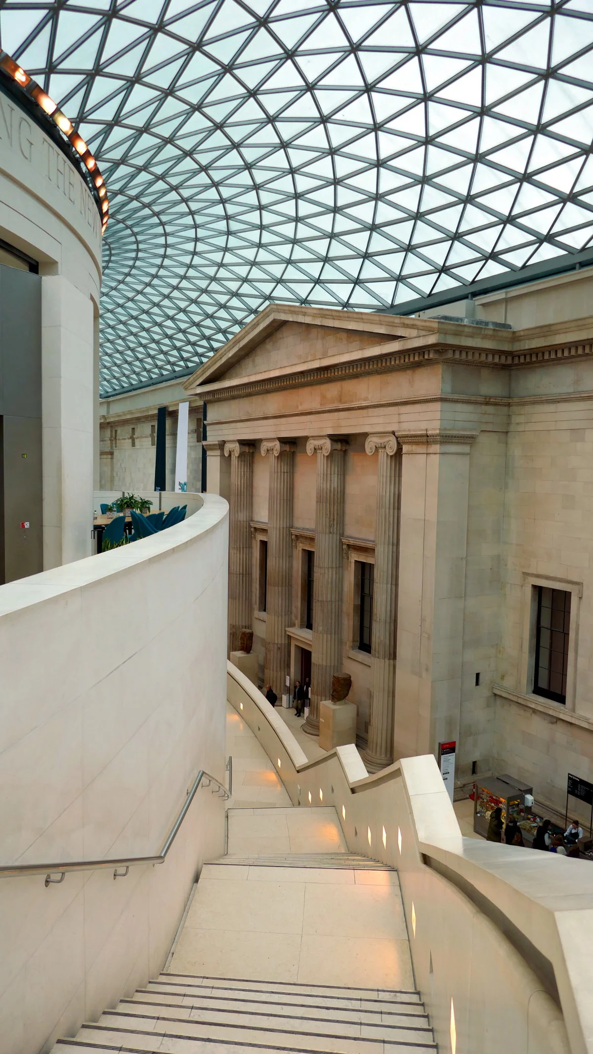 Ceiling and Staircase British Museum Interior, London, United Kingdom