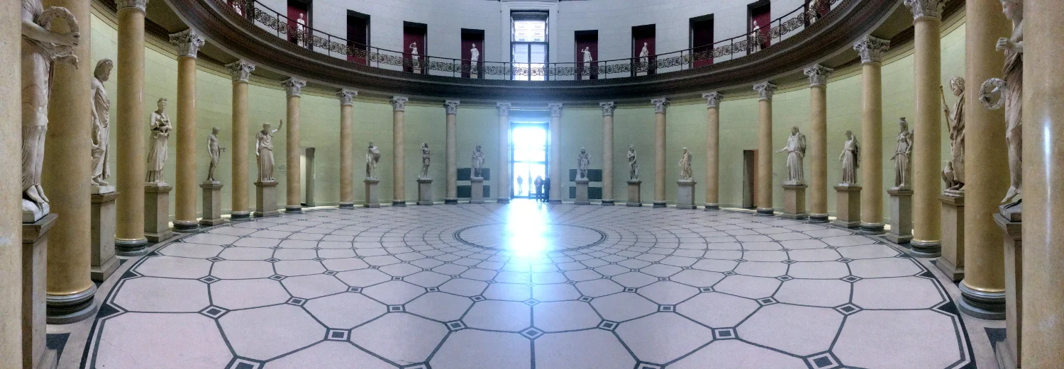 Panorama of Sculptures, Altes Museum Interior, Berlin, Germany