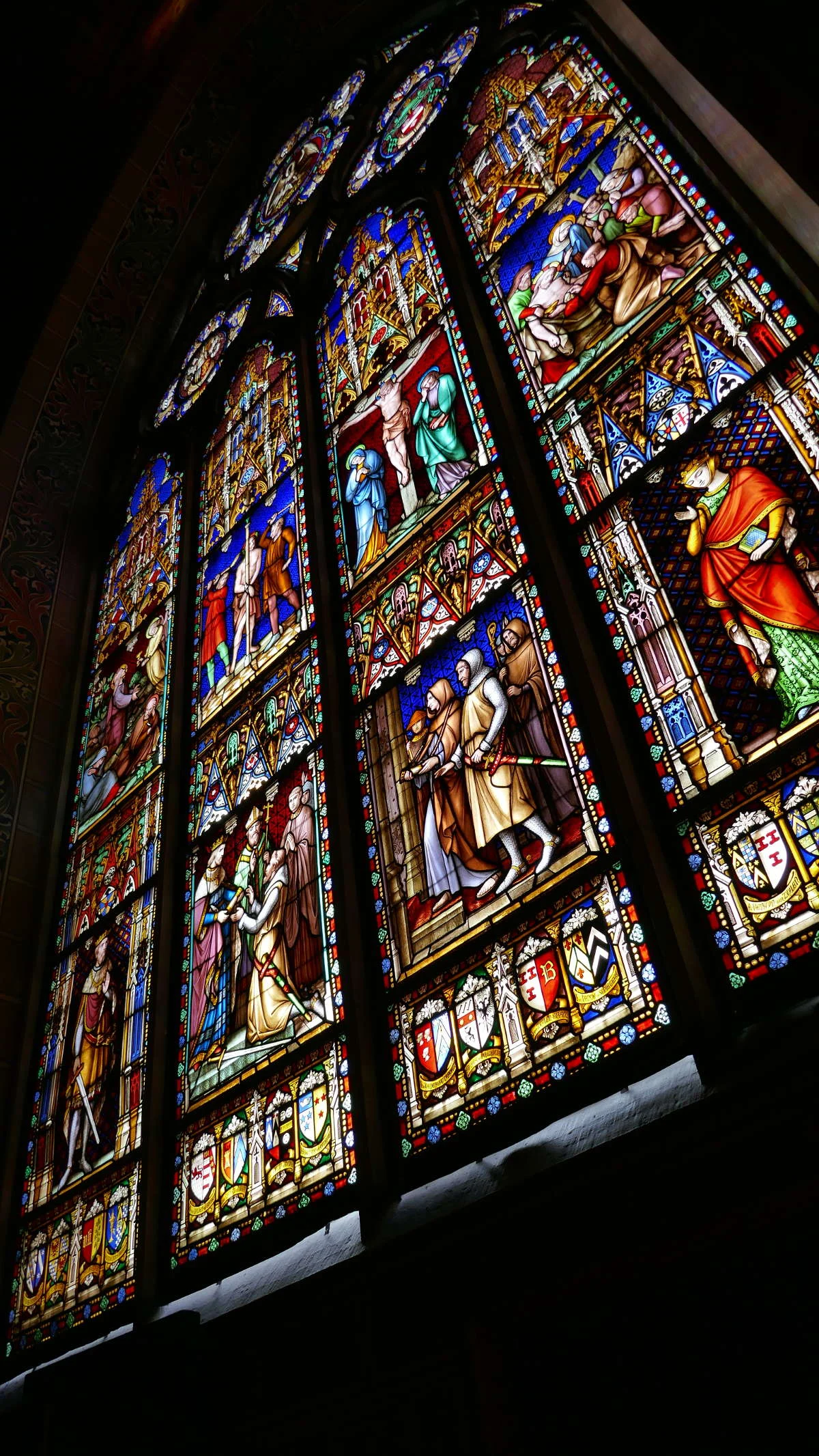 Stained Glass, Basilica of the Holy Blood Interior, Bruges, Belgium