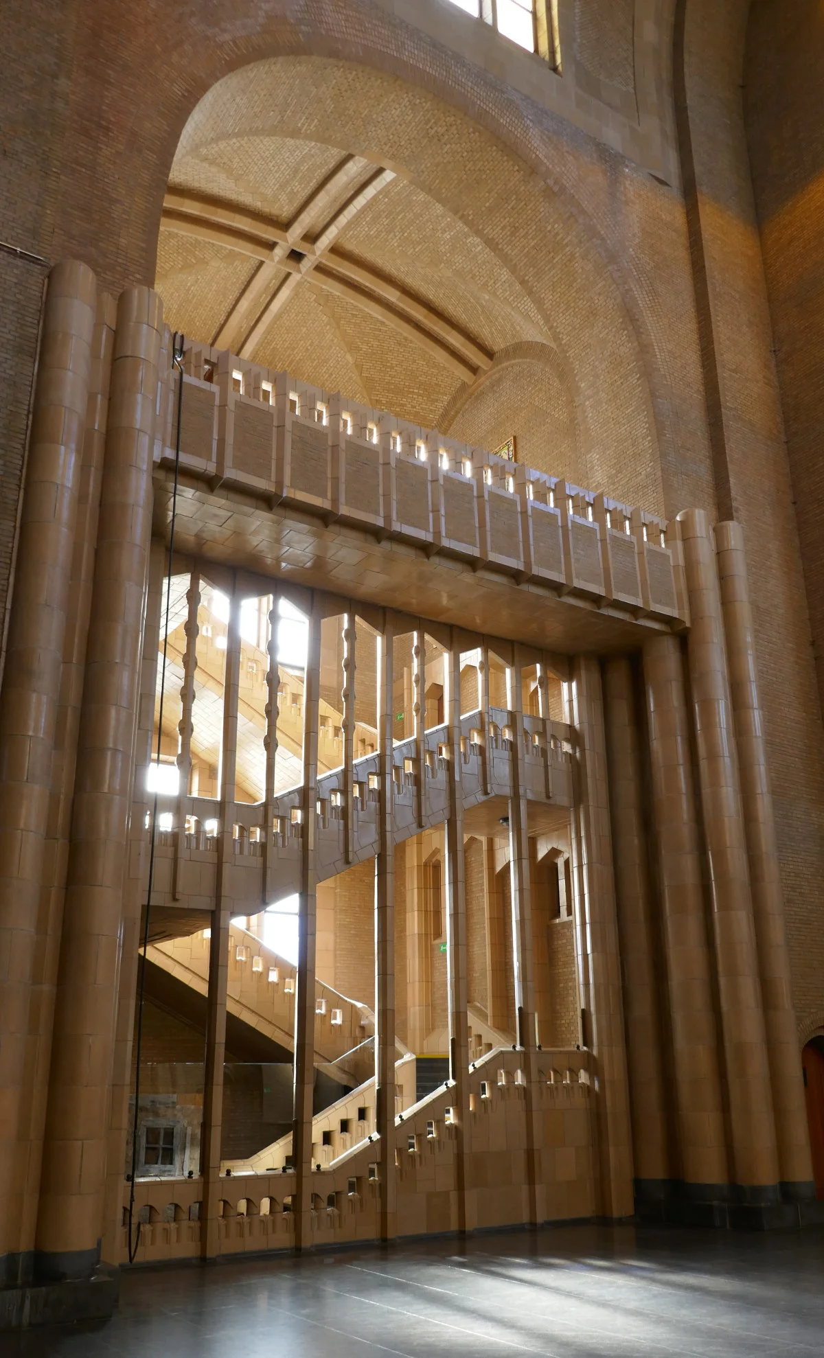 Stairwell, National Basilica of the Sacred Heart in Koekelberg Interior, Brussels, Belgium