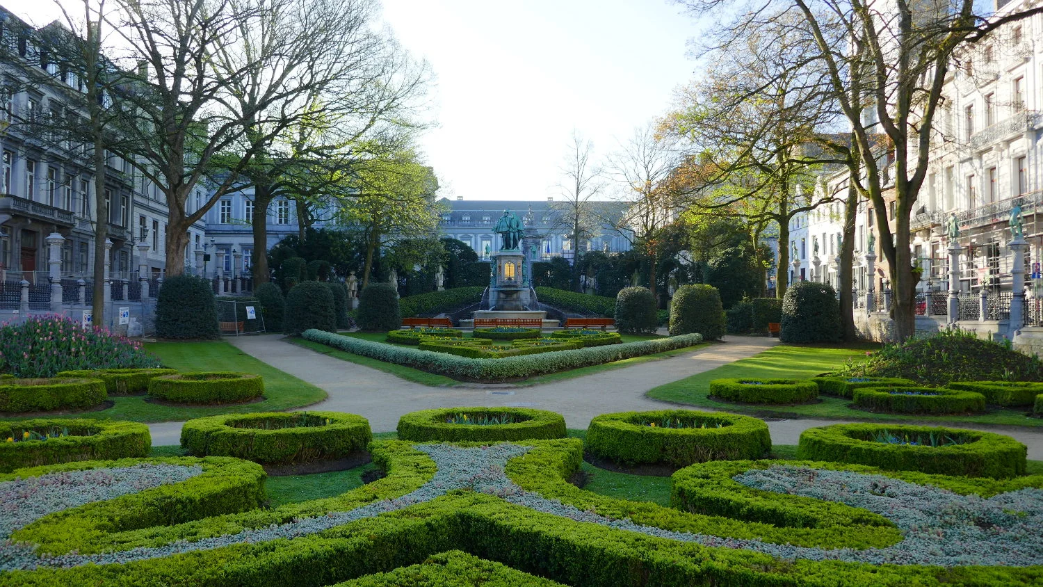 Sculpture of Counts Egmont and Hoorn, Petit Sablon Garden, Brussels, Belgium