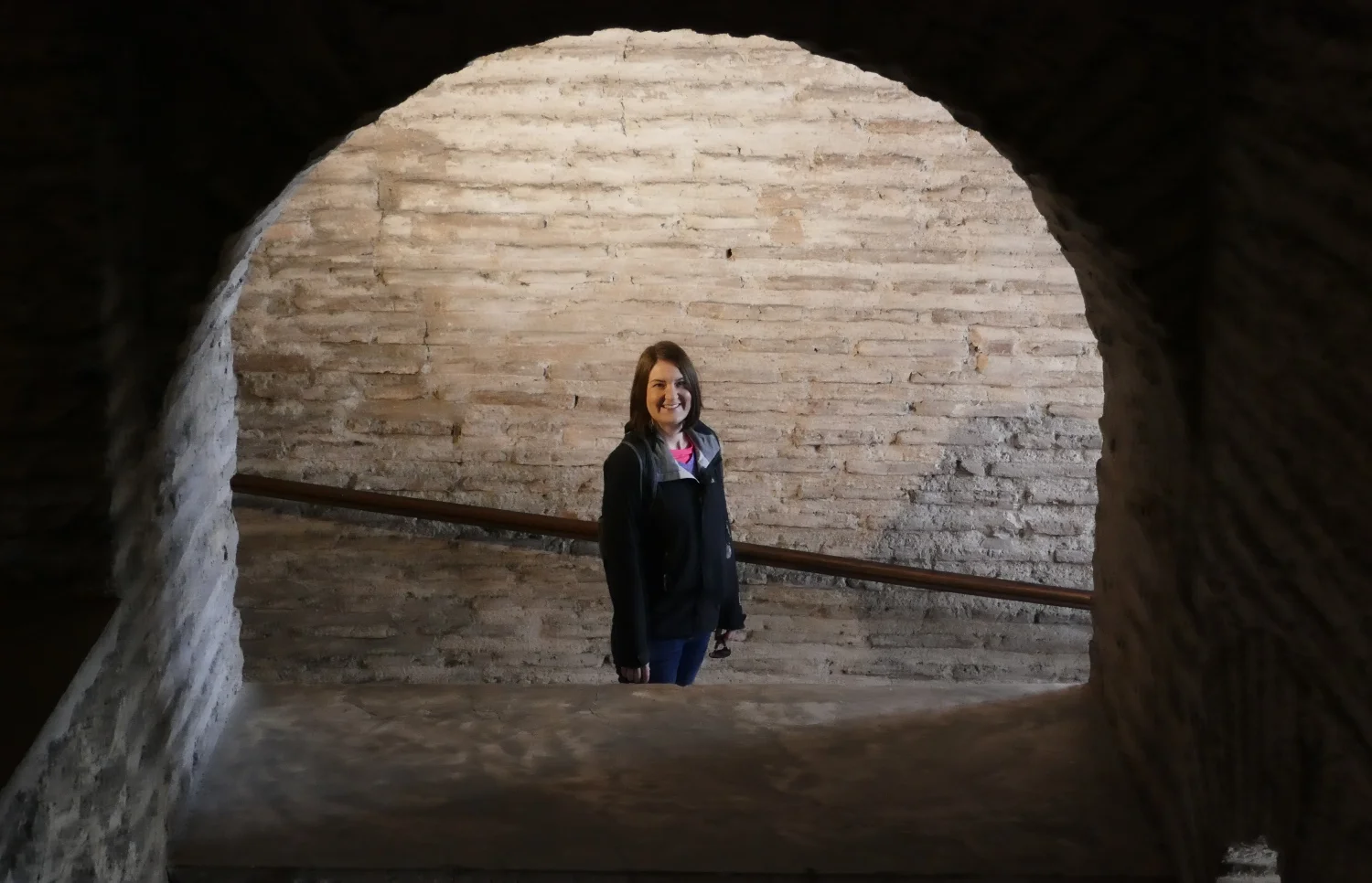 Shannon in Stairwell Archway, Hagia Sophia Museum Interior, Istanbul, Turkey