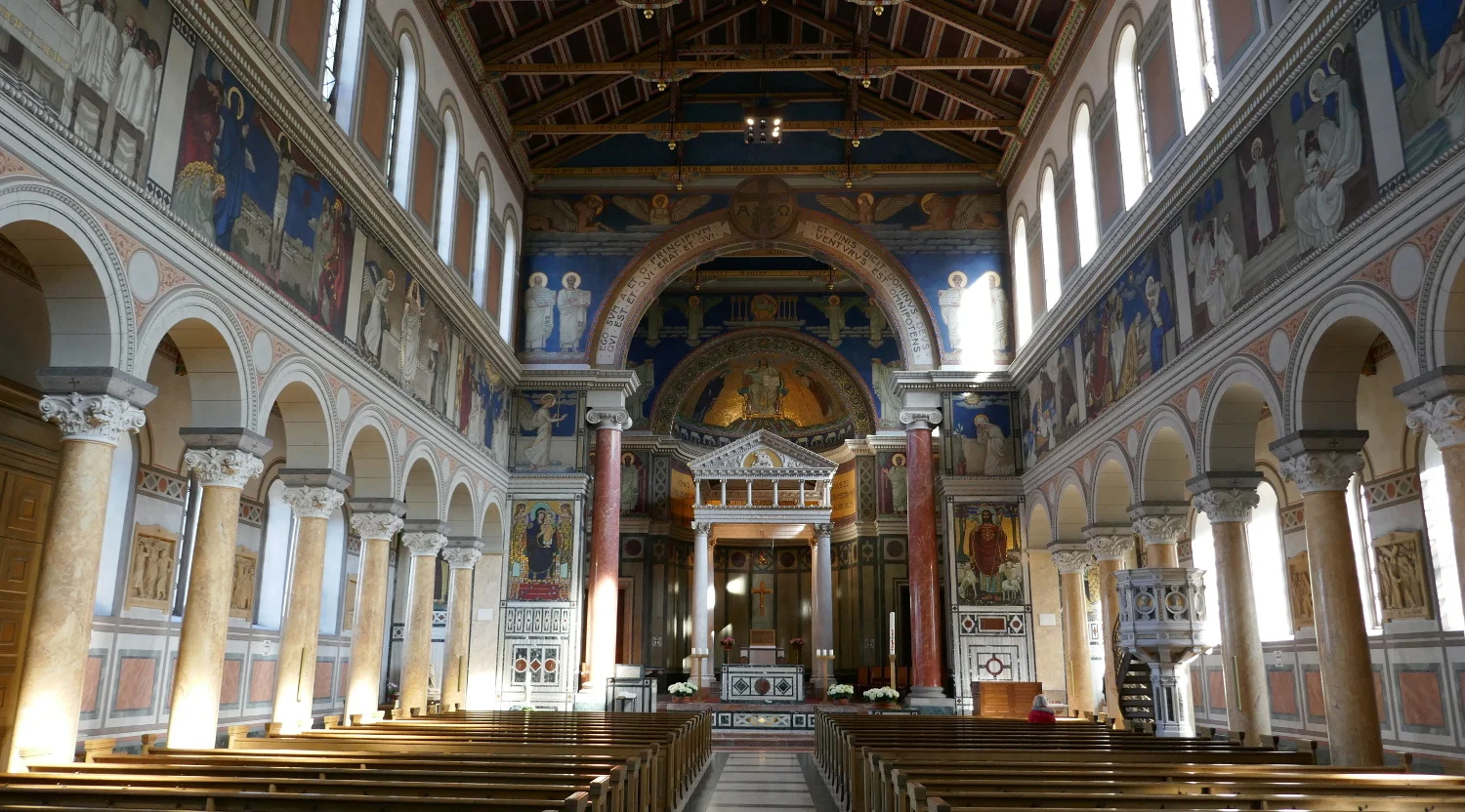 Altar, Liebfrauen Church Interior, Zurich, Switzerland