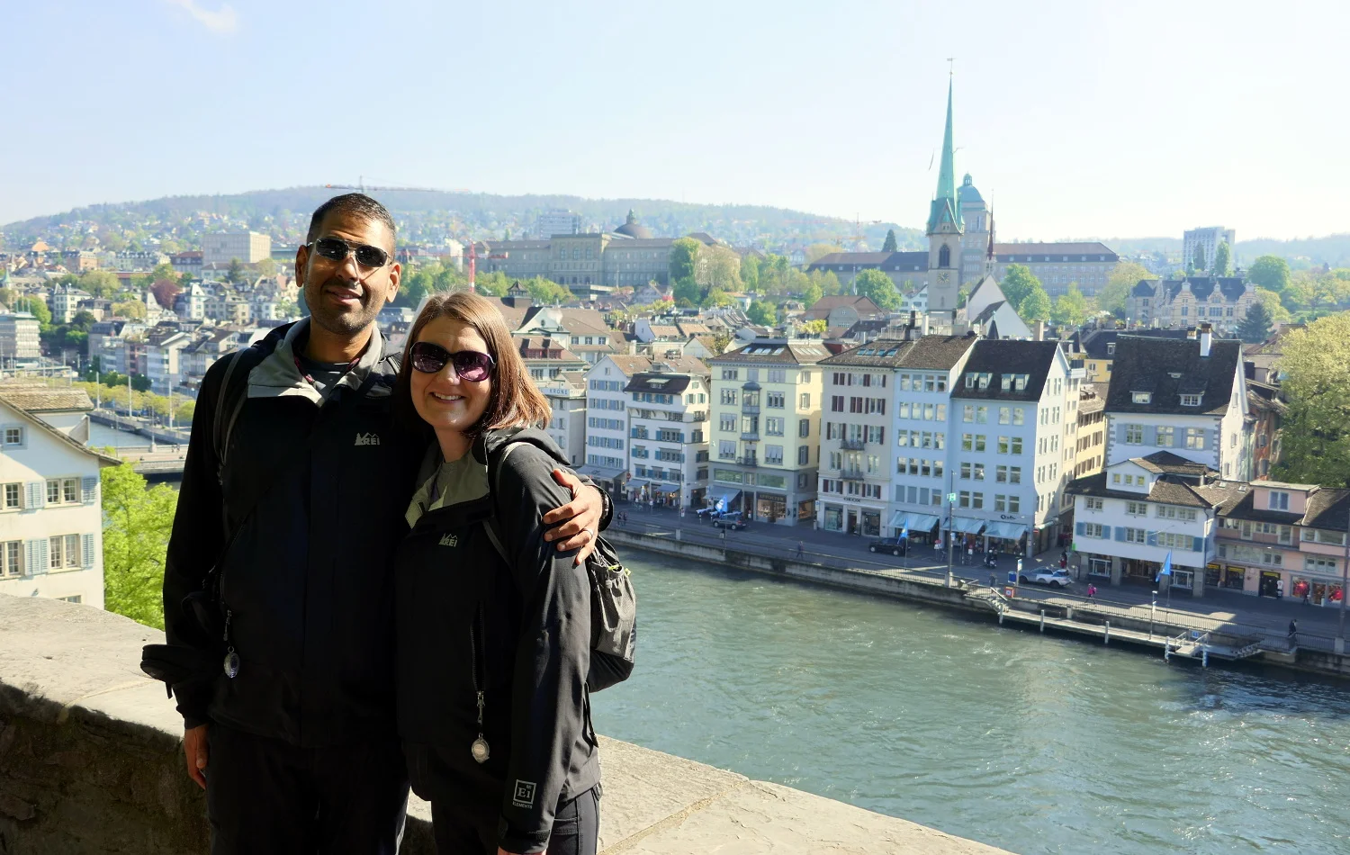 Us, The Observation Deck on the Hill Lindenhof, Zurich, Switzerland