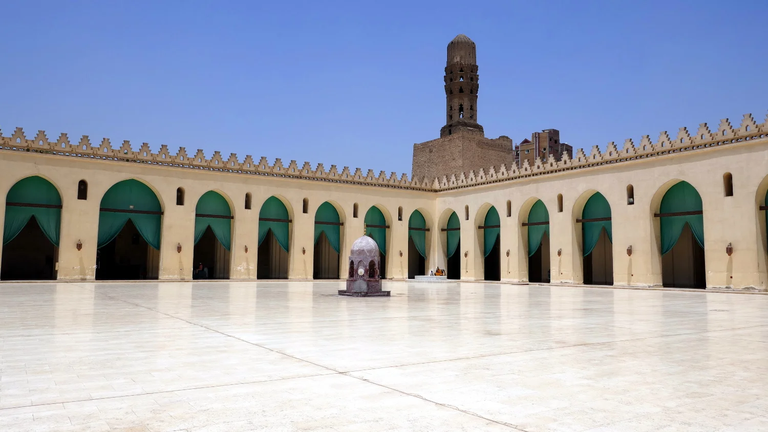 Courtyard and Ablution Fountain, Al Jame' Al Anwar Mosque, Cairo, Egypt