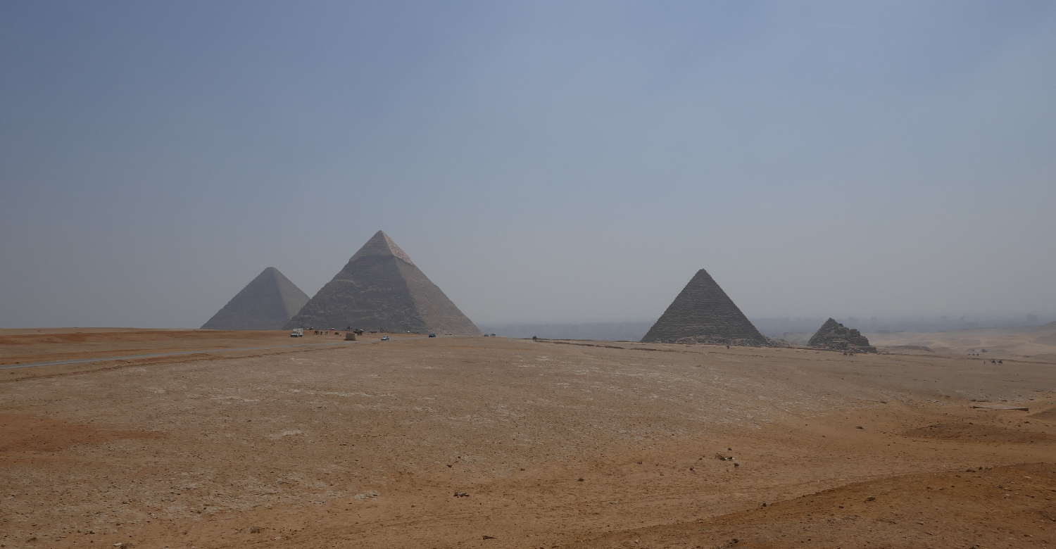 Khufu, Khafre, and Menkaure Pyramids, Giza Pyramid Complex, Giza, Egypt