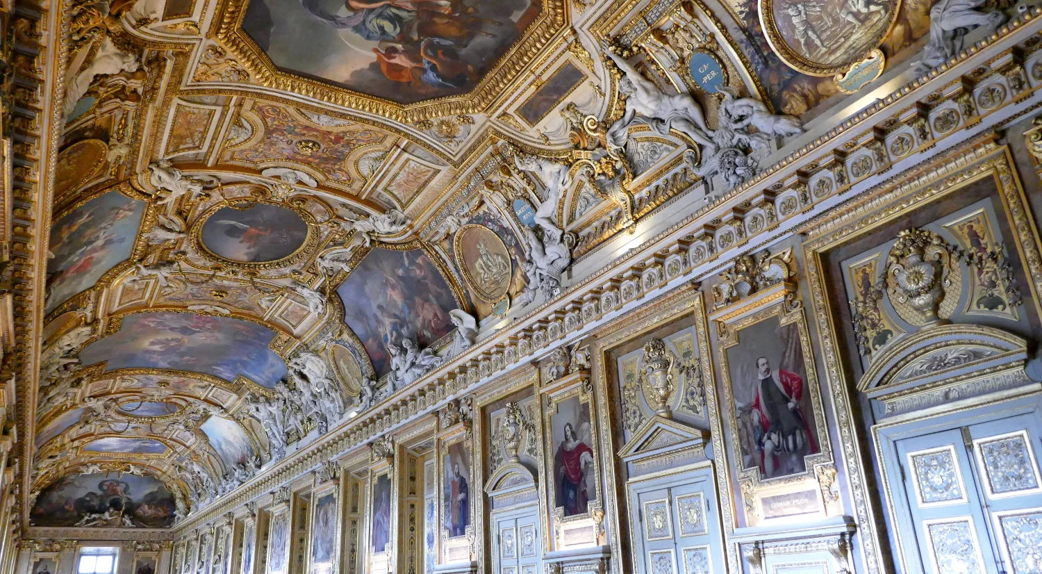 Apollo Gallery Room, Louvre Museum Interior, Paris, France