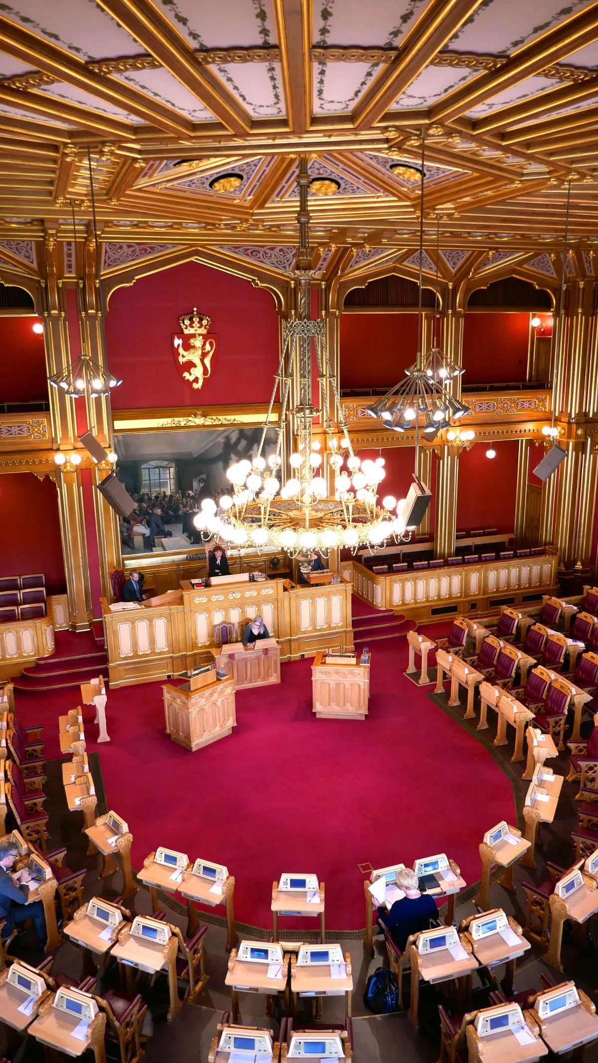 Plenary Chamber, Parliament of Norway Interior, Oslo, Norway