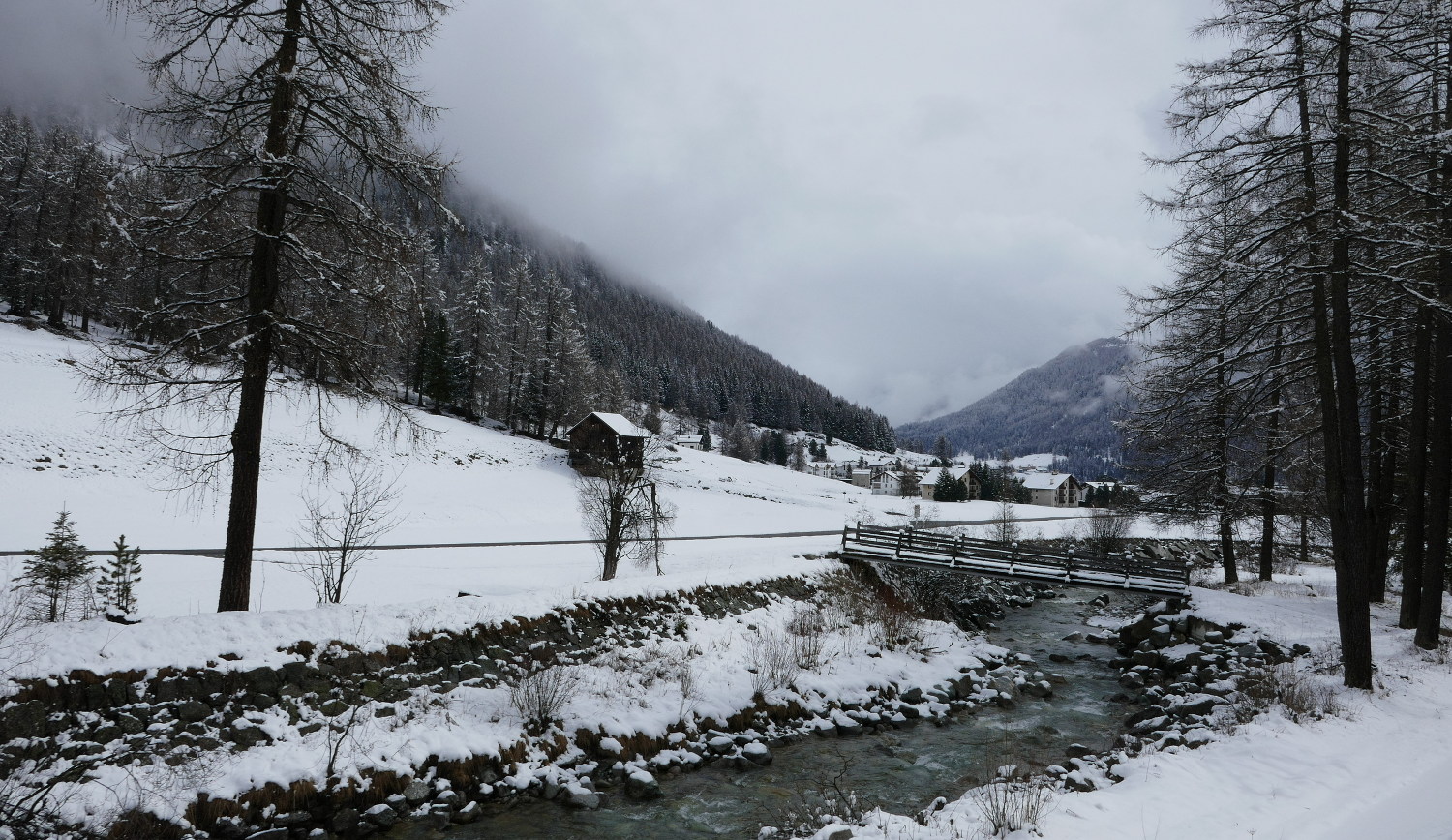 Stream from Bernina Express Train, Bever, Switzerland