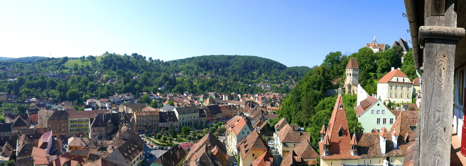 Panorama from Clock Tower Viewing Deck, Sighisoara, Romania